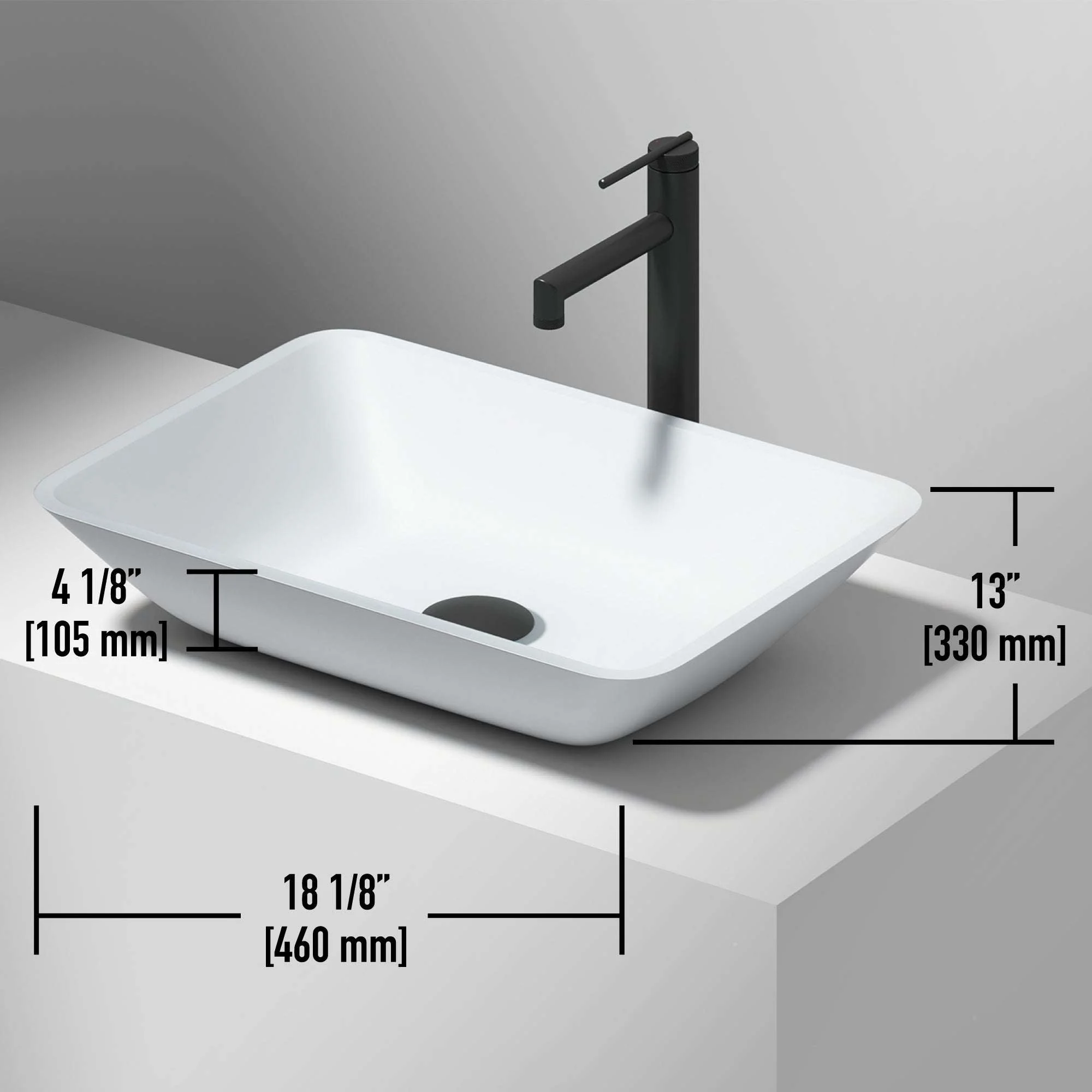 Sottile Rectangular Glass Vessel Sink - Image 61