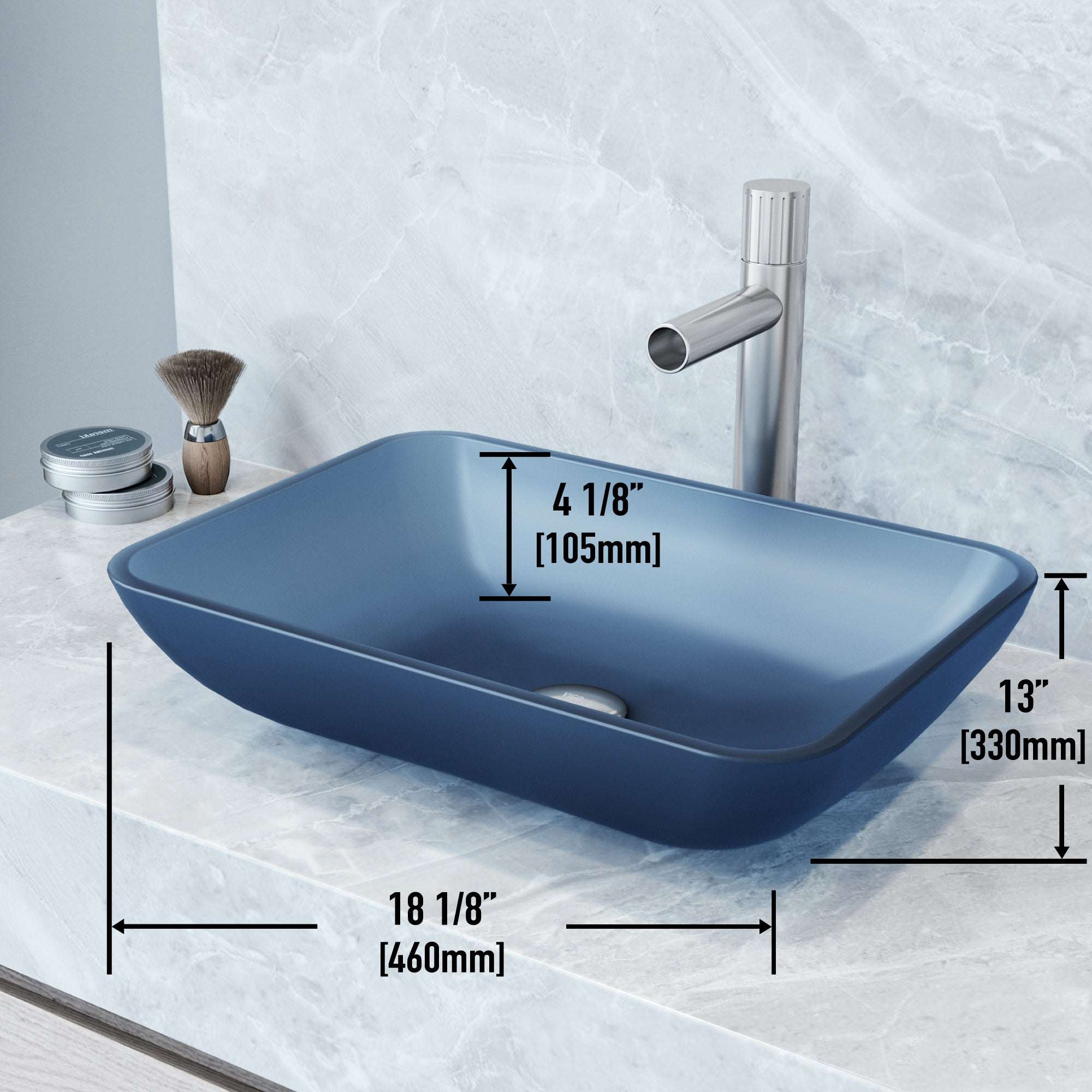 Sottile Rectangular Glass Vessel Sink - Image 71