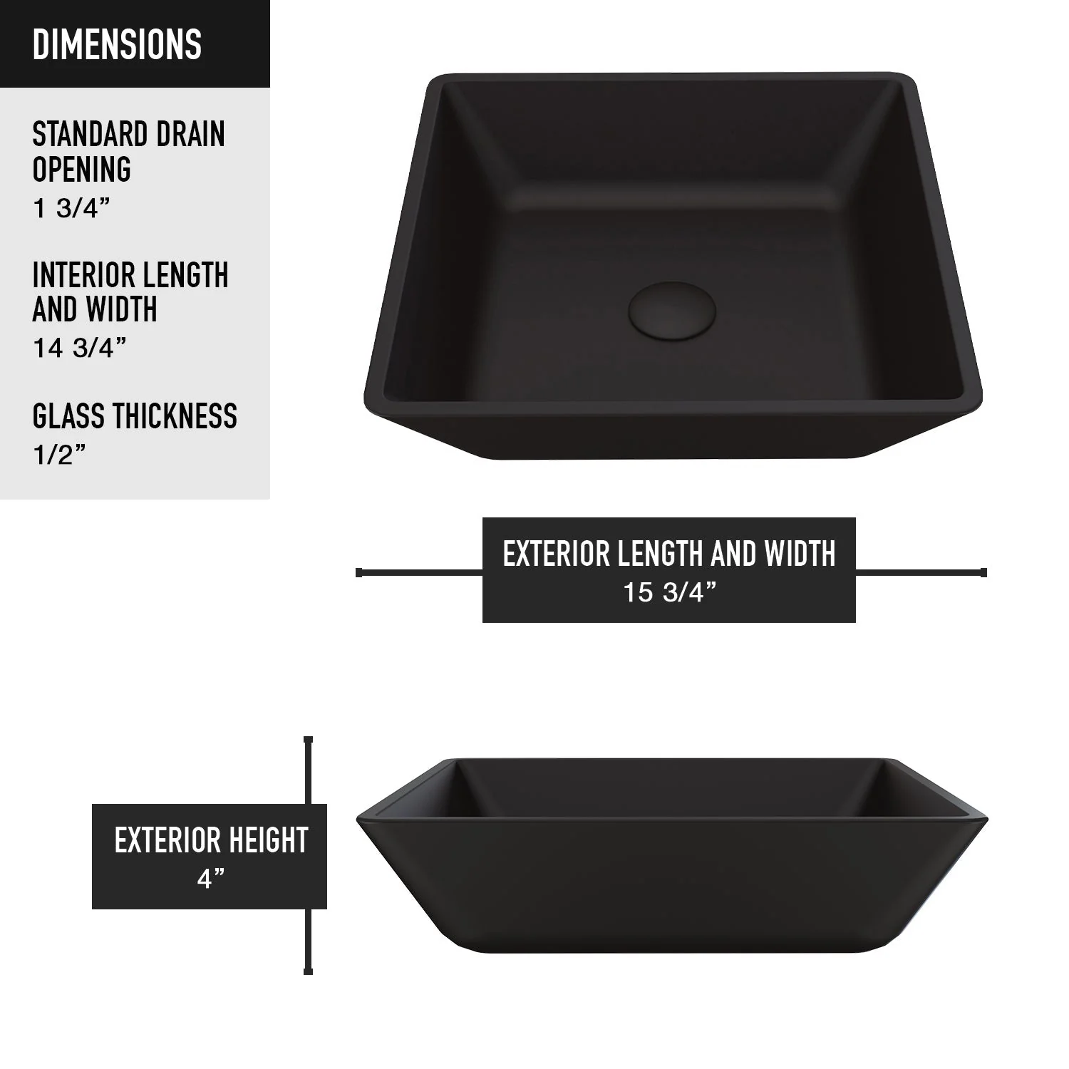 Noma MatteShell™ Square Glass Vessel Sink - Image 8