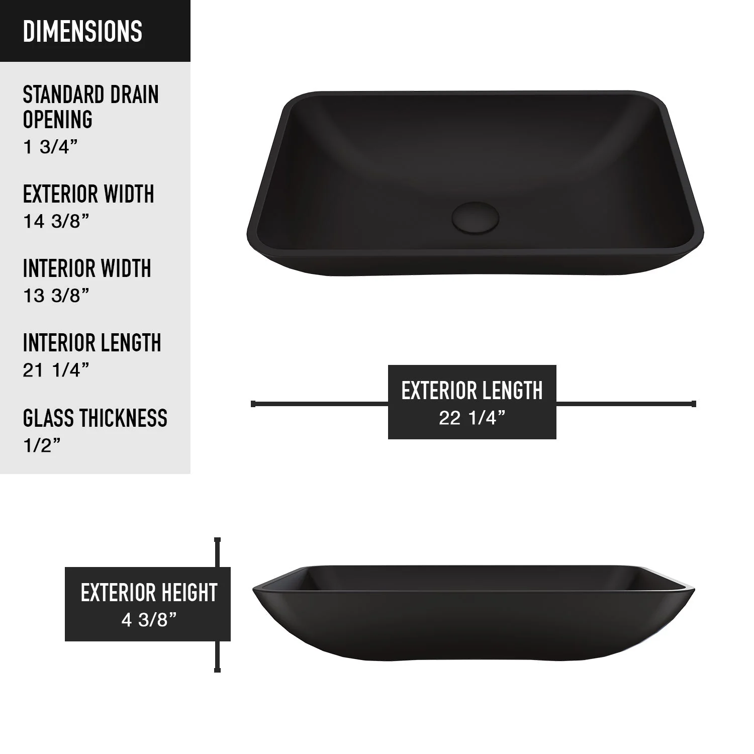 Noma  MatteShell™ Rectangular Glass Vessel Sink - Image 8