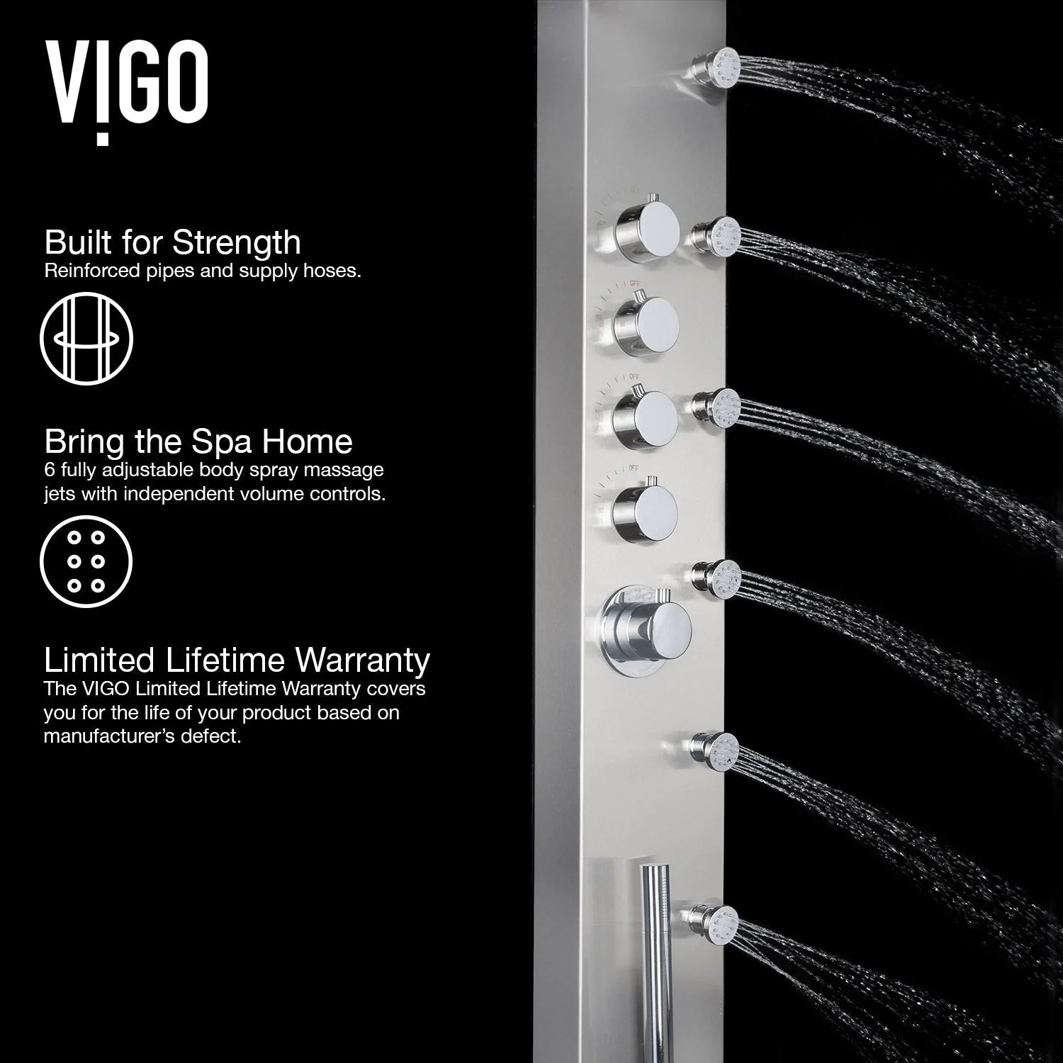 Brielle 6-Jet Shower Panel System - Image 6
