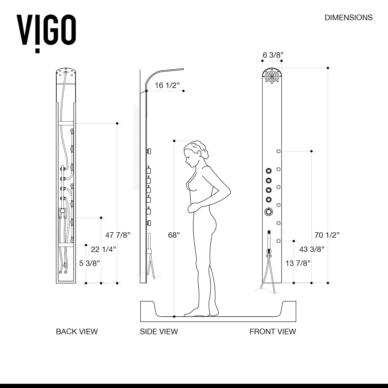 Brielle 6-Jet Shower Panel System - Image 7