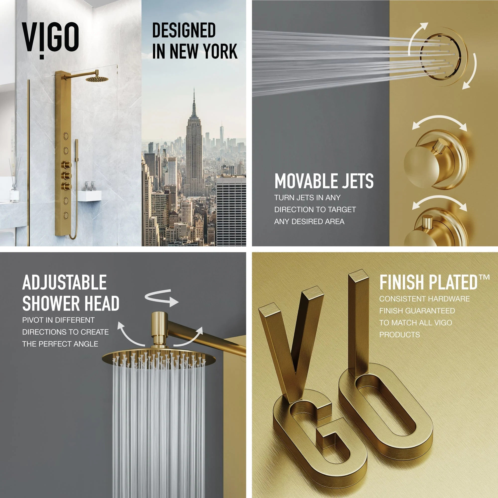 Elan Ellington 4-Jet Shower Panel System - Image 19