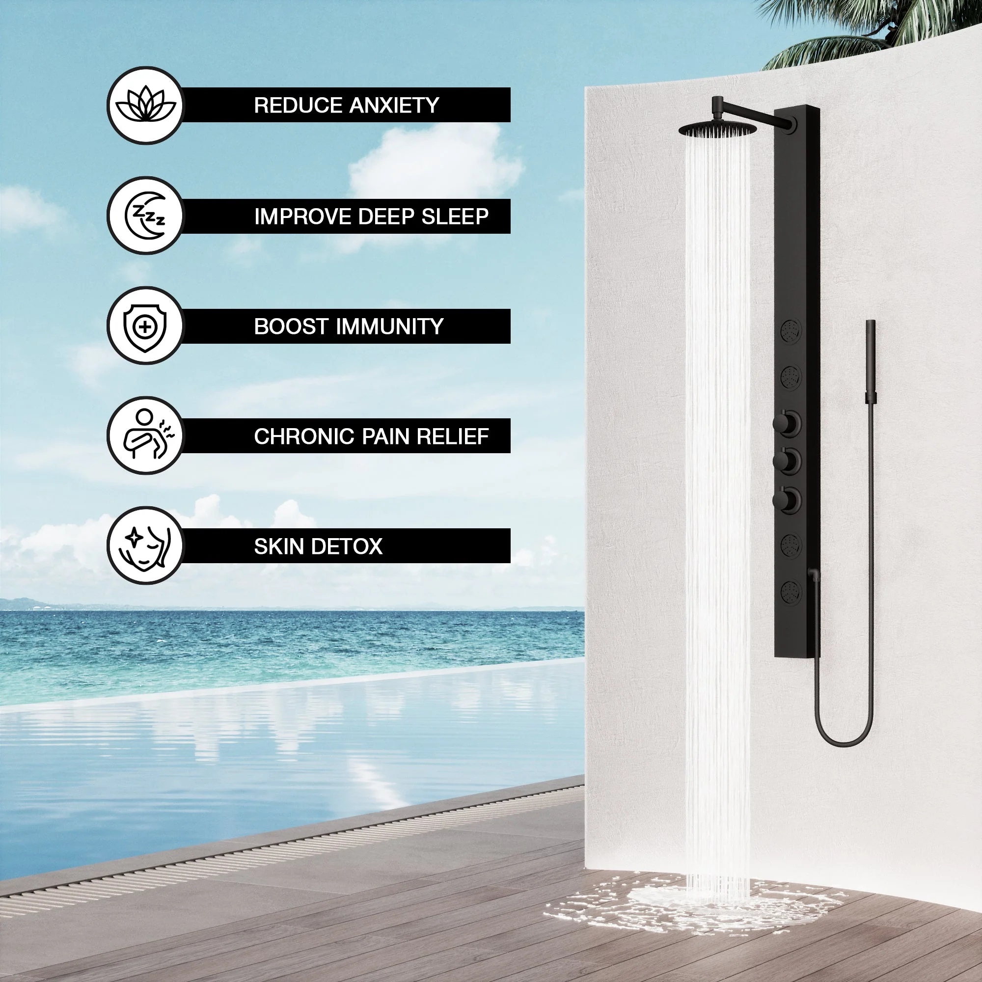 Elan Sutton 4-Jet Shower Panel System - Image 12