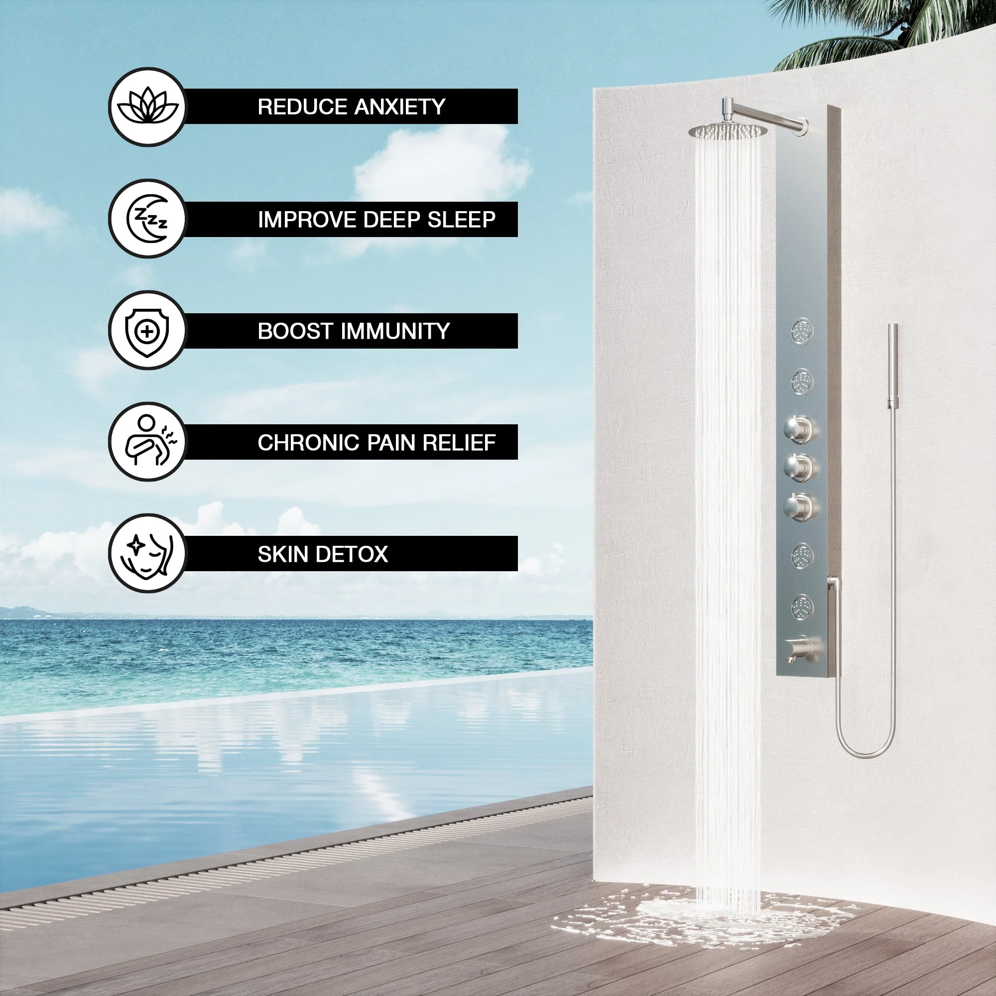 Elan Bowery 4-Jet Shower Panel System - Image 15