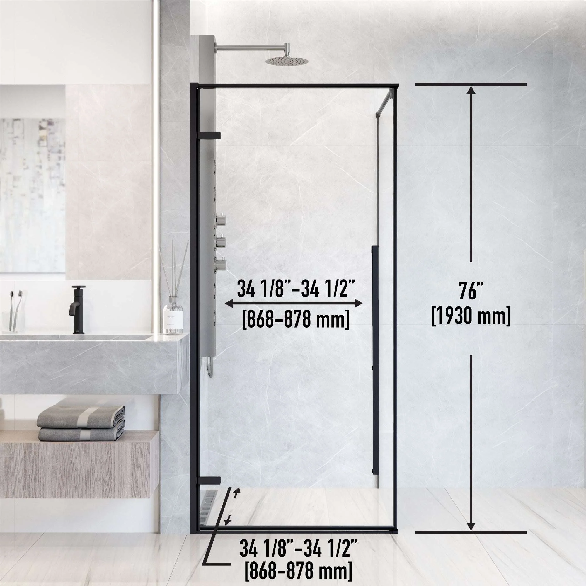 Meridian Framed Square Shower Enclosure - Image 7