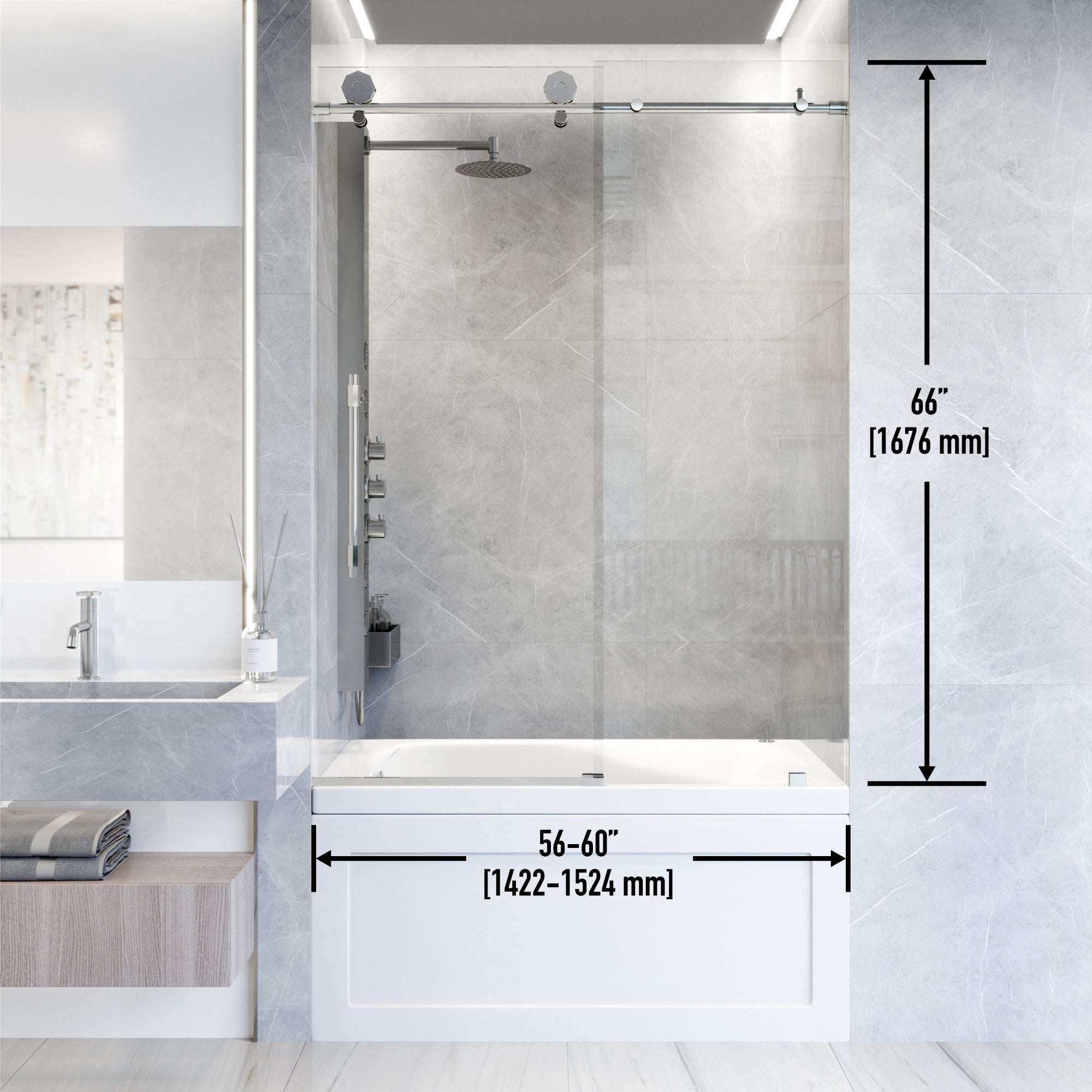 Hart Elan Frameless Sliding Tub Door - Image 4