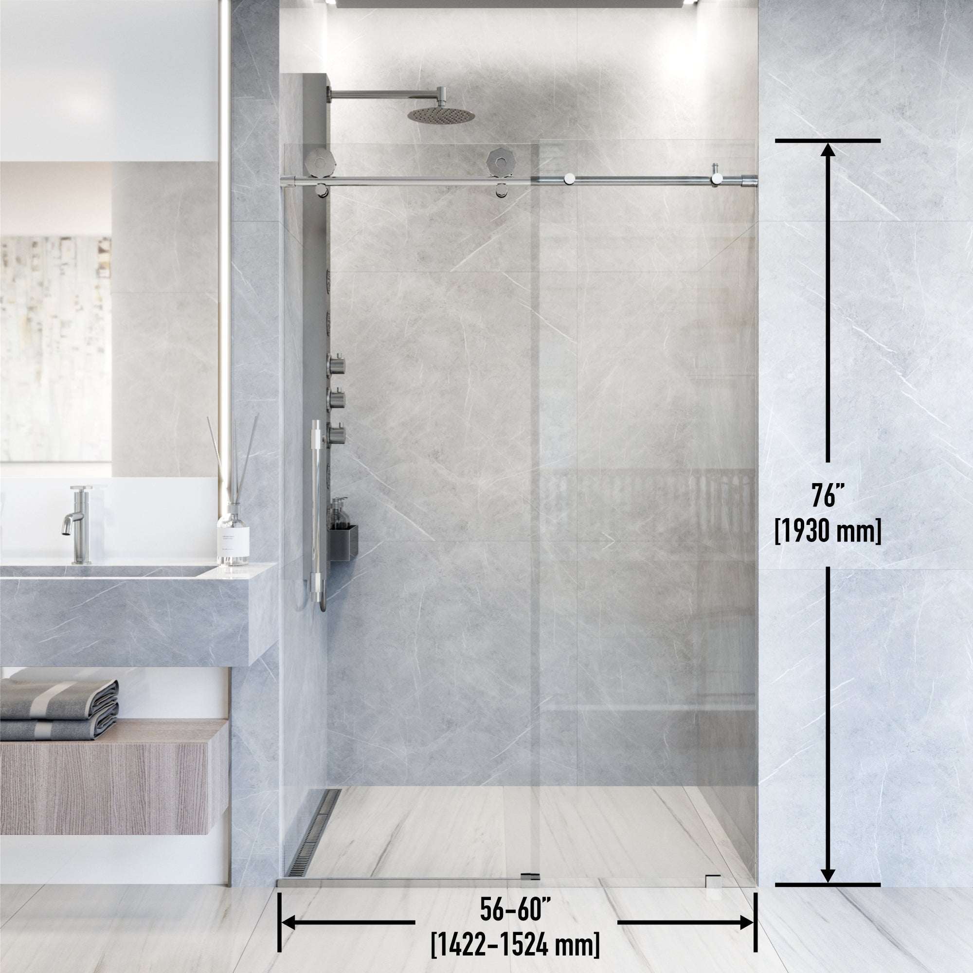 Hart Elan Frameless Sliding Shower Door - Image 45