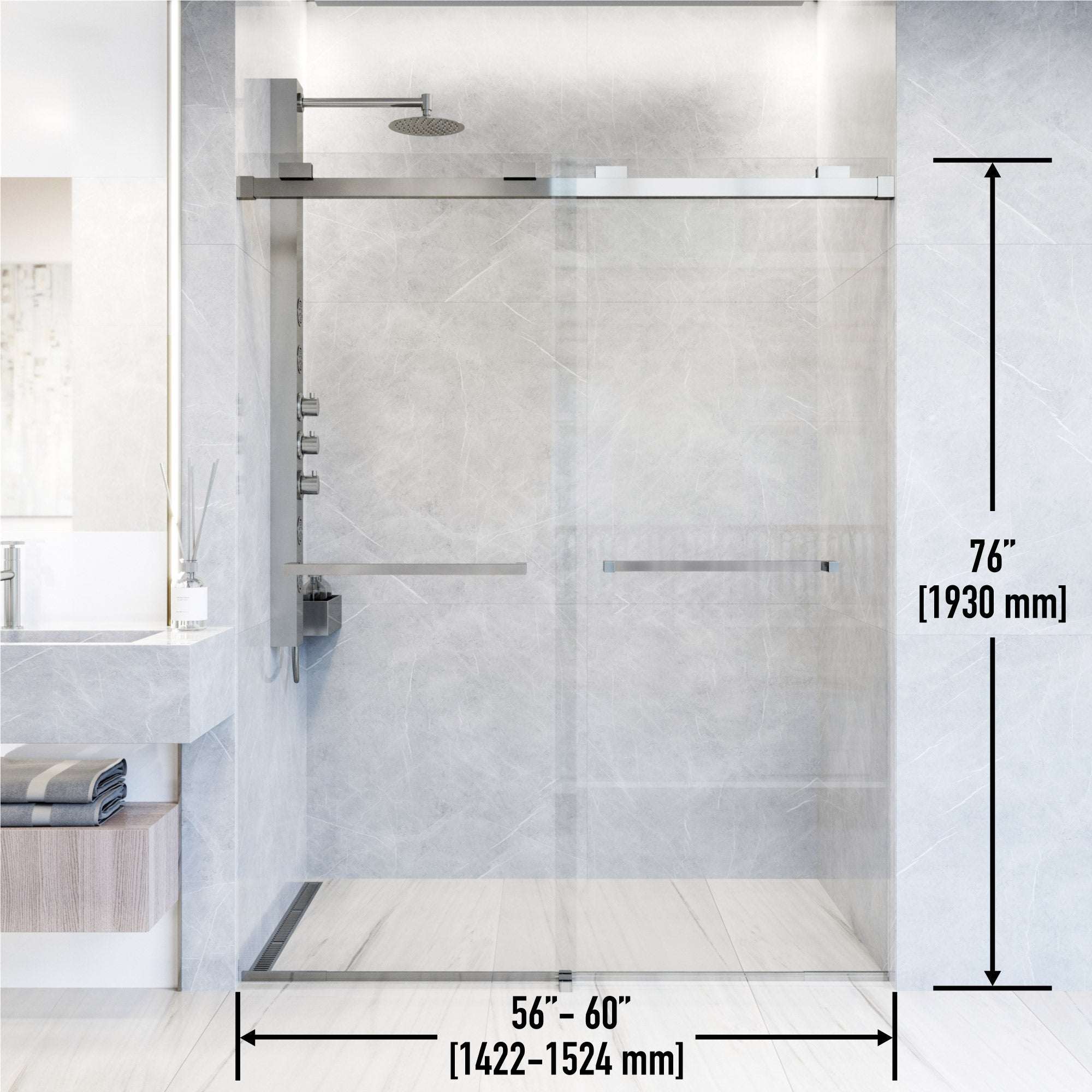 Houston Frameless Sliding Shower Door - Image 11