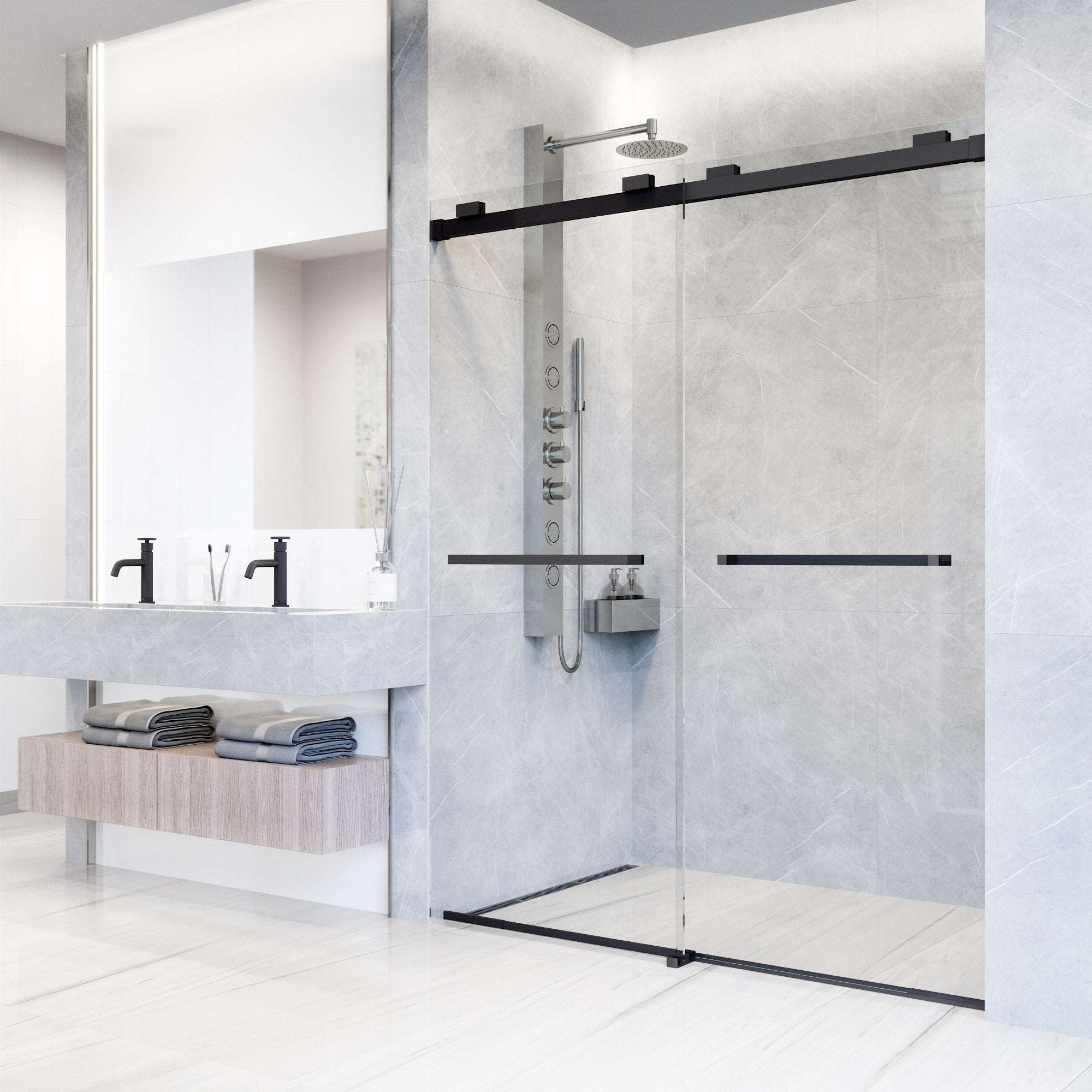 Houston Frameless Sliding Shower Door - Image 25