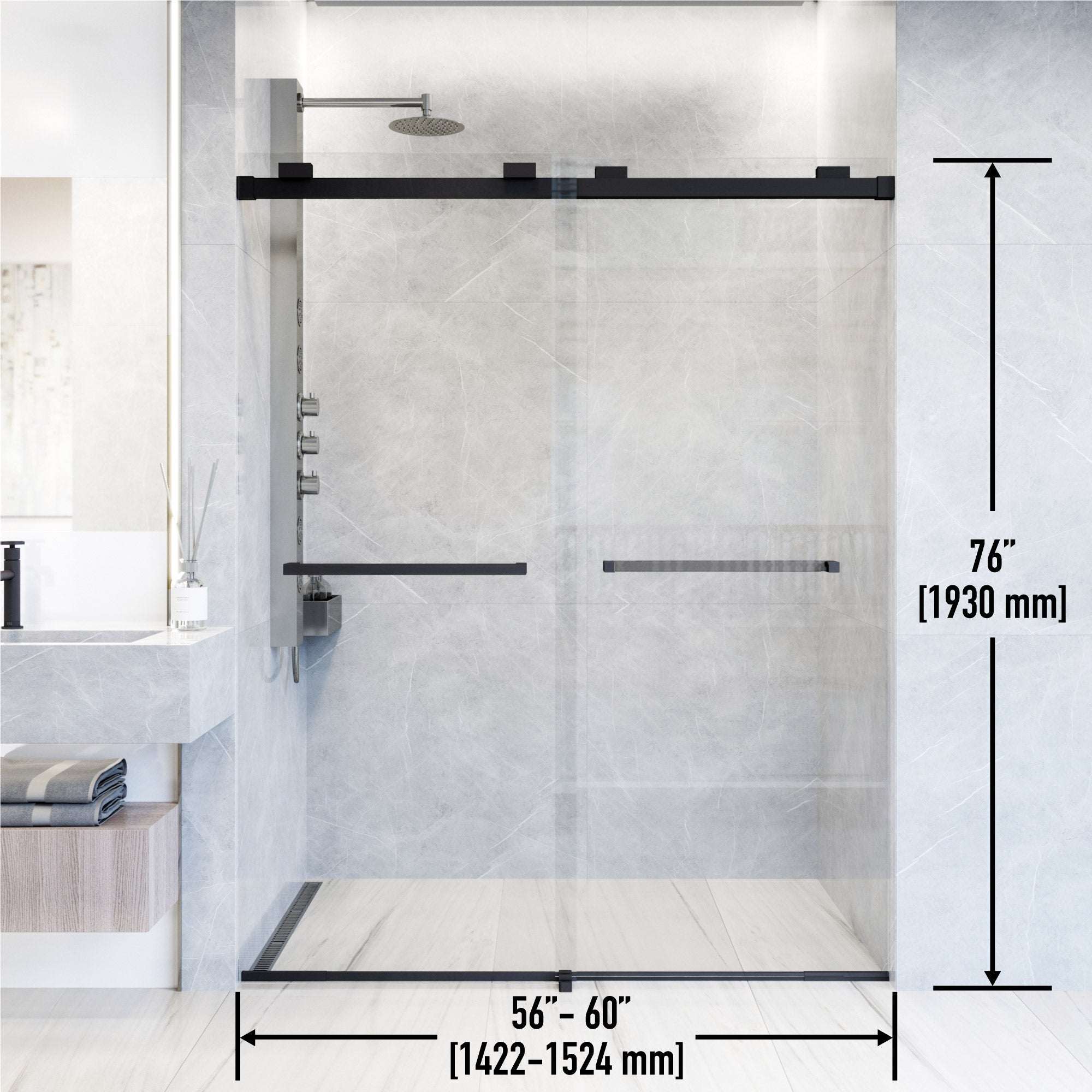 Houston Frameless Sliding Shower Door - Image 26