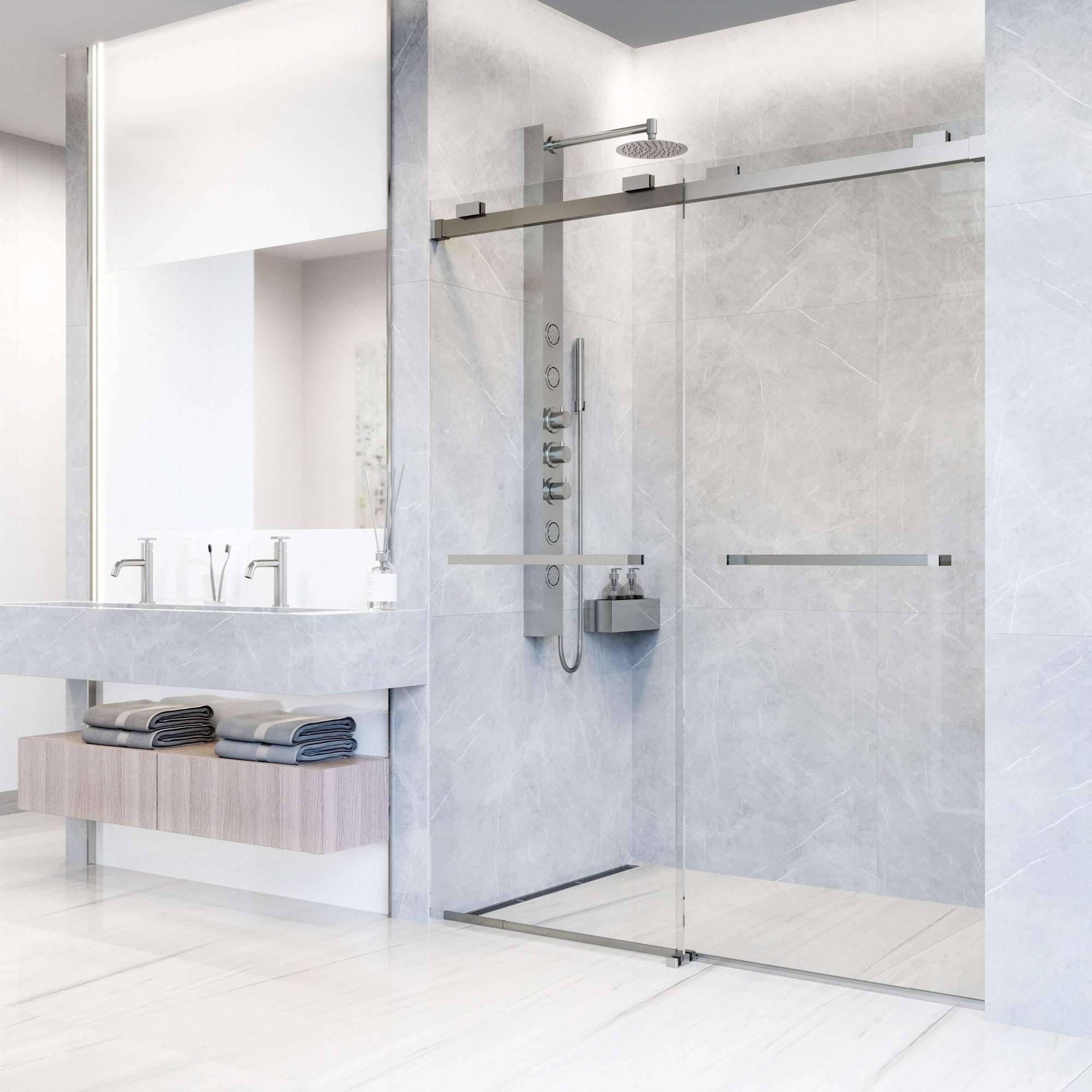 Houston Frameless Sliding Shower Door - Image 55