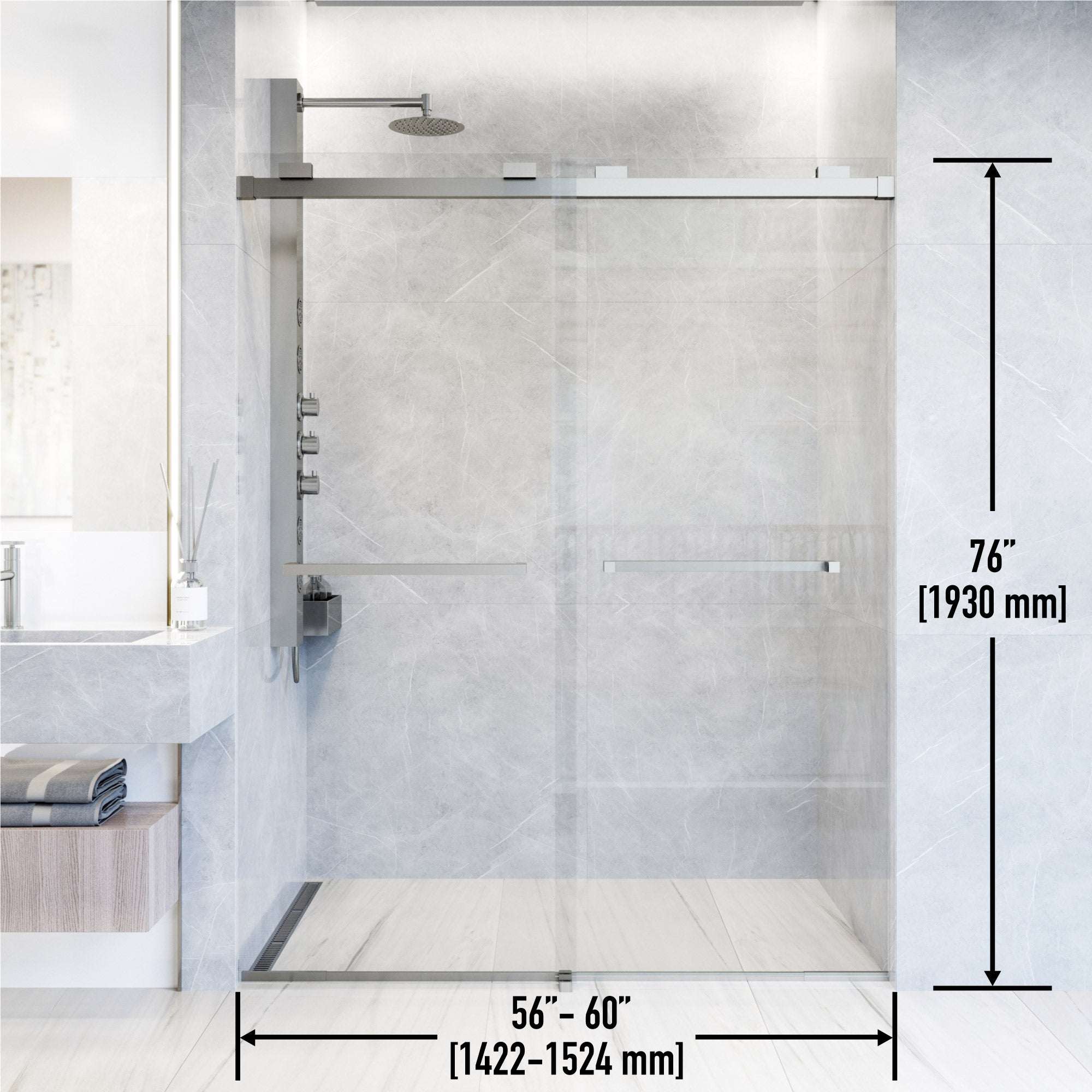 Houston Frameless Sliding Shower Door - Image 56