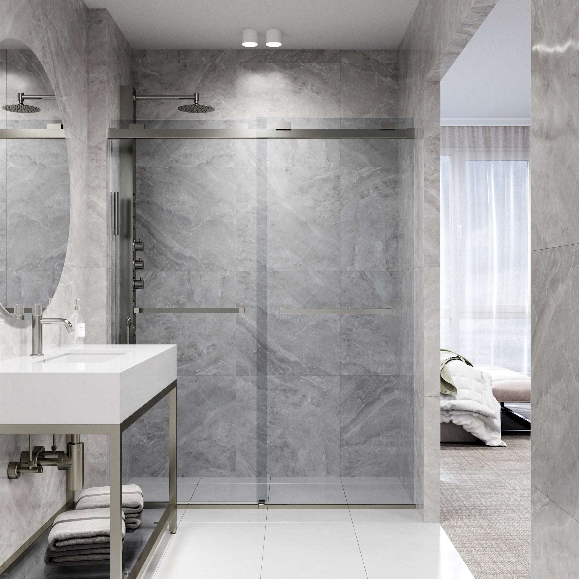 Houston Frameless Sliding Shower Door - Image 59