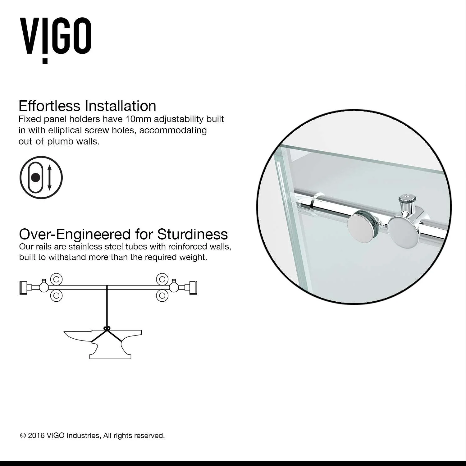 Elan Sliding Frameless Tub Door - Image 10