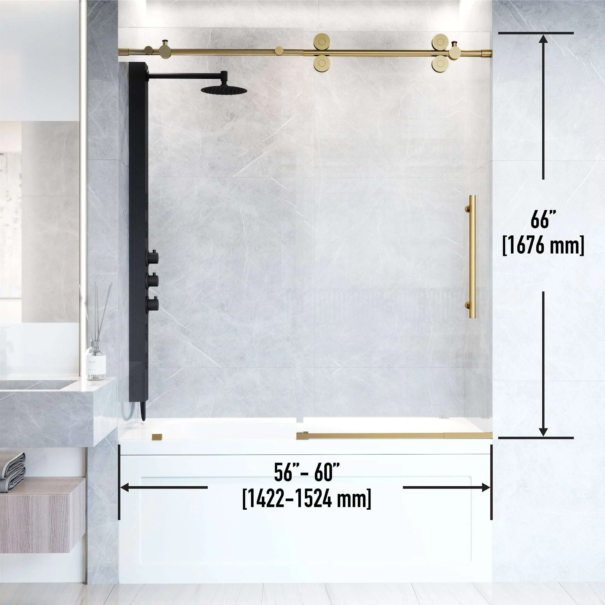 Elan Sliding Frameless Tub Door - Image 109