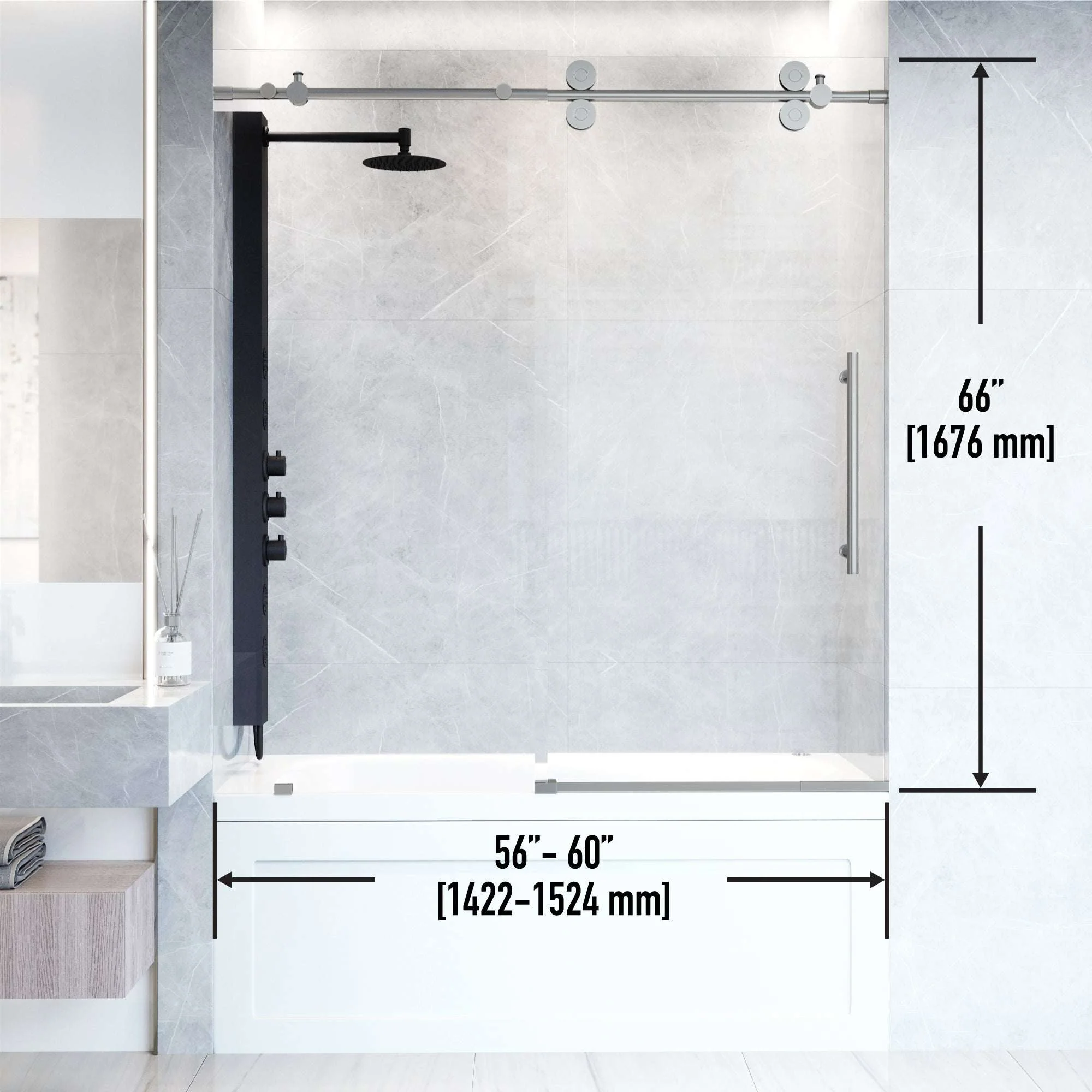 Elan Sliding Frameless Tub Door - Image 161