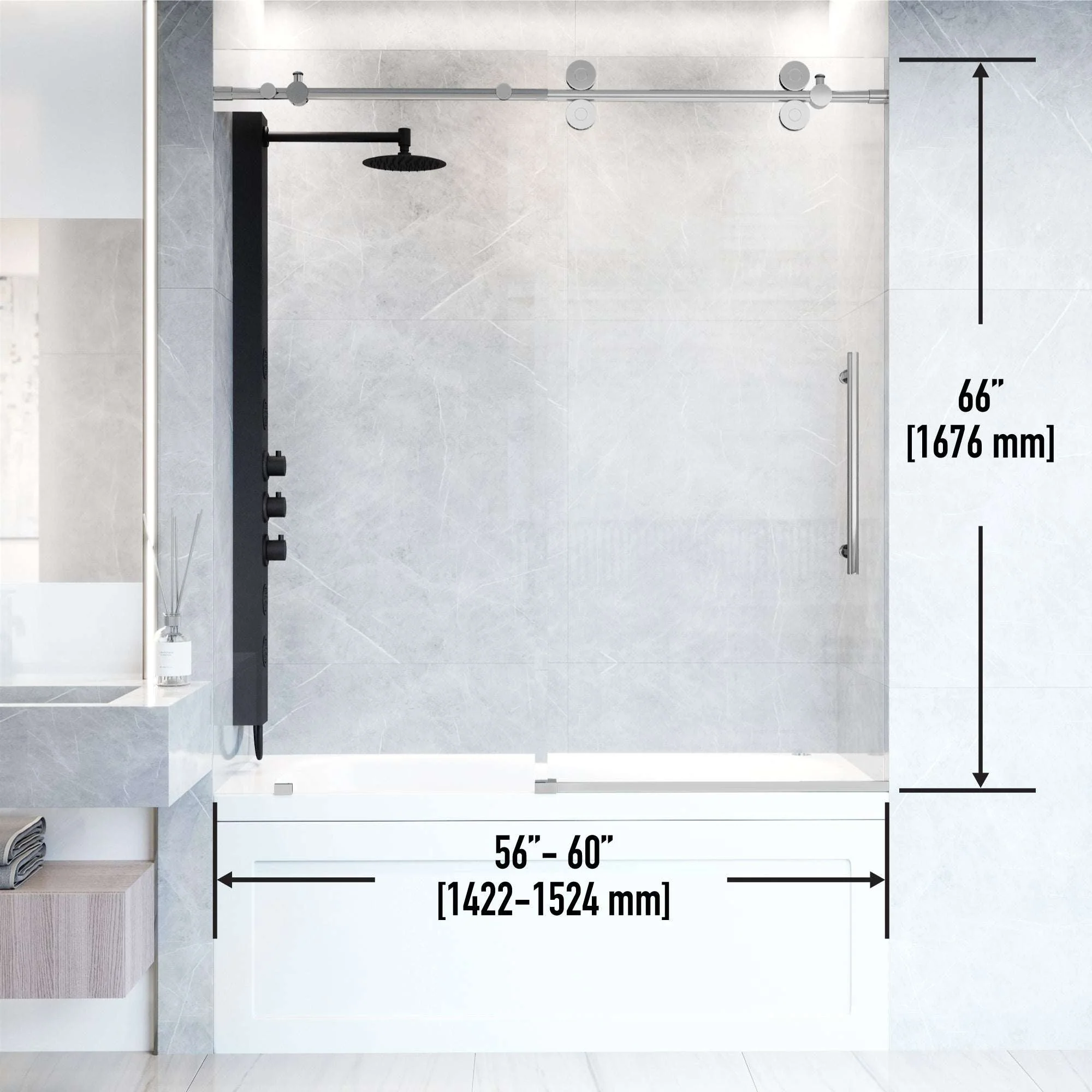 Elan Sliding Frameless Tub Door - Image 22