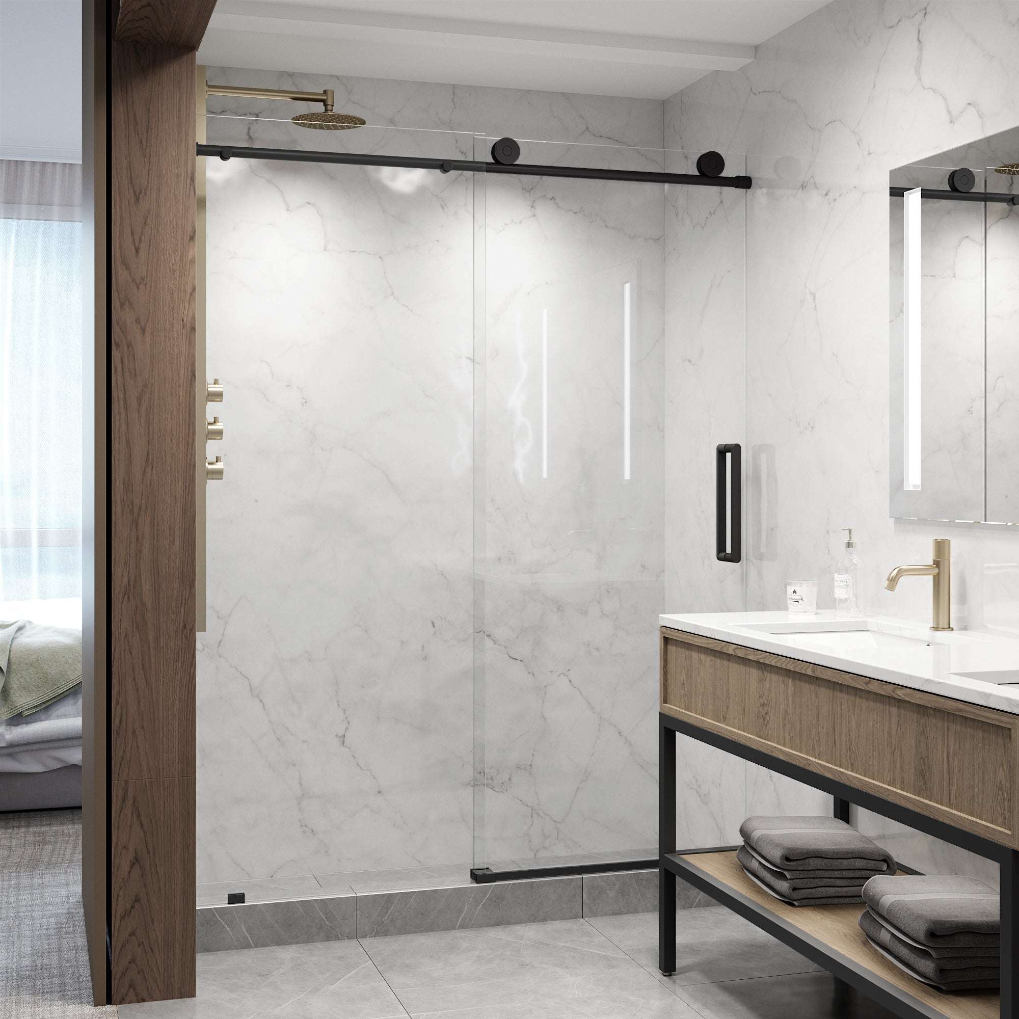 Elan VMotion™ Frameless Sliding Shower Door - Image 19