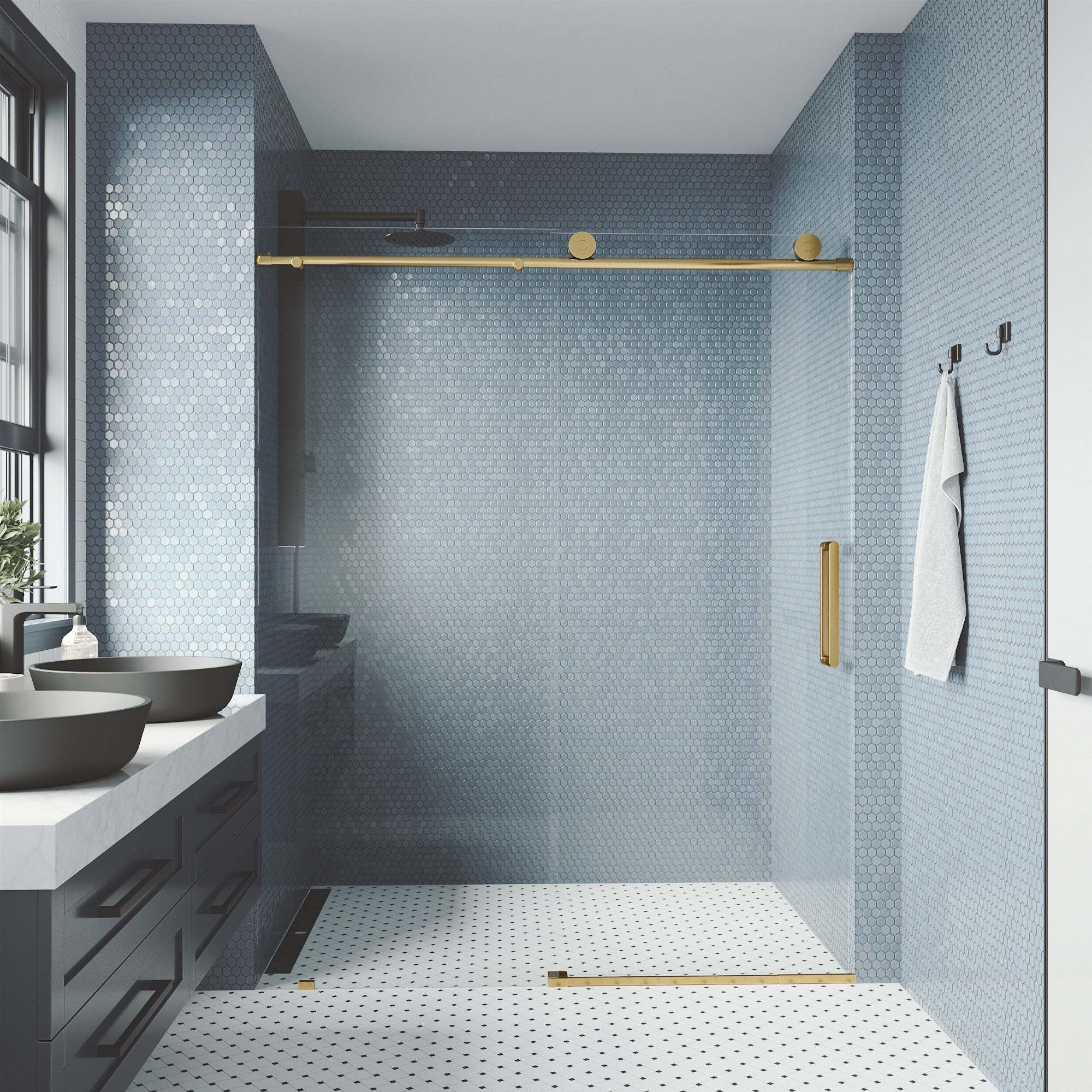 Elan VMotion™ Frameless Sliding Shower Door - Image 35