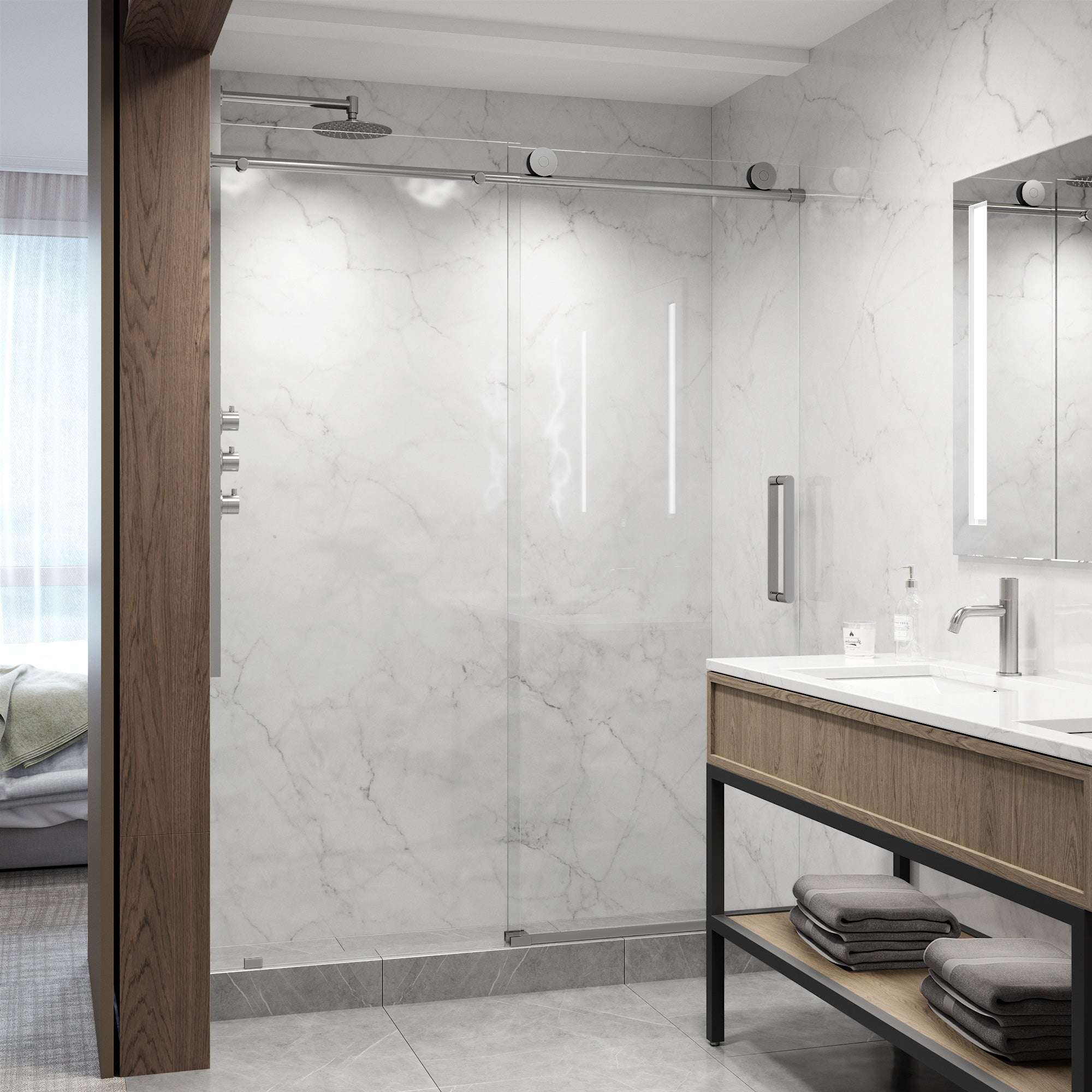 Elan VMotion™ Frameless Sliding Shower Door - Image 43