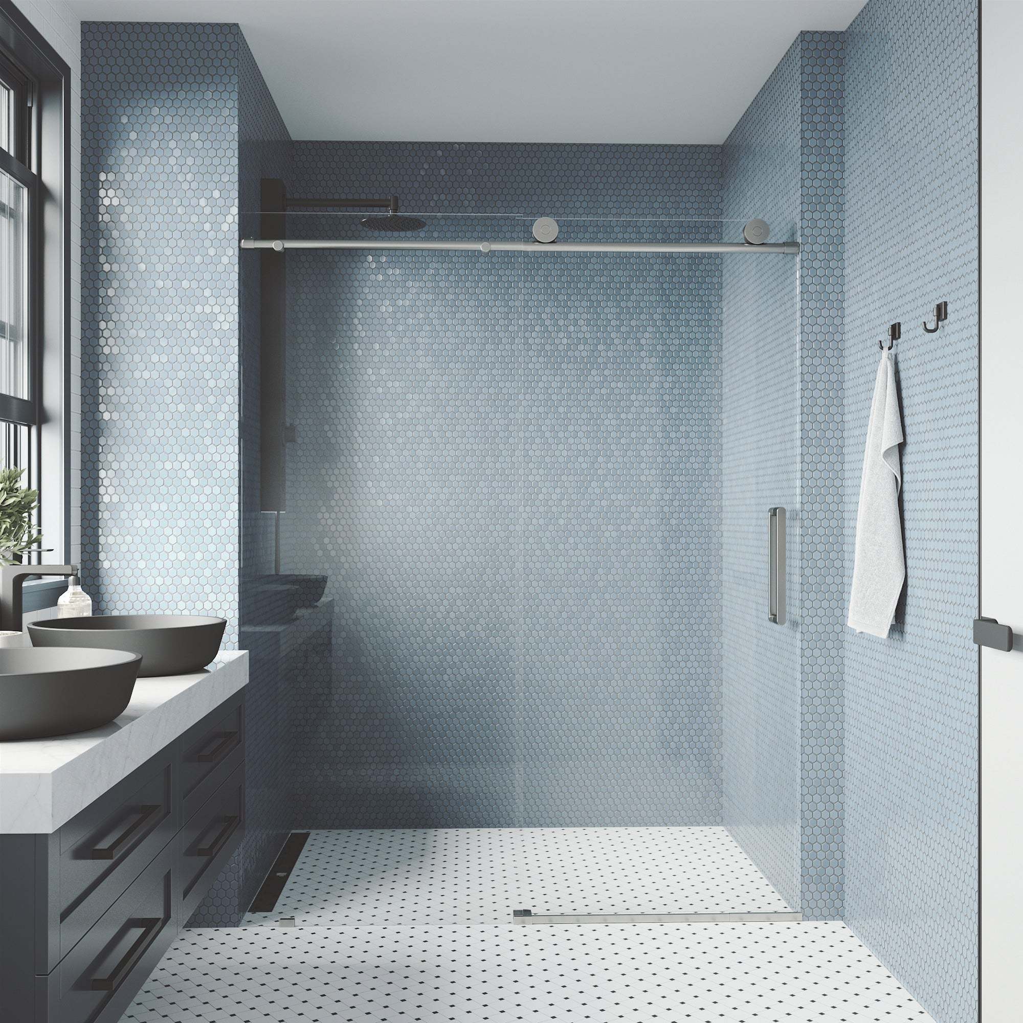 Elan VMotion™ Frameless Sliding Shower Door - Image 59