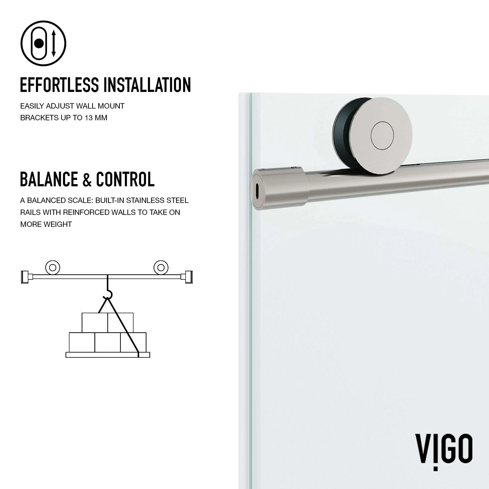 Elan VMotion™ Frameless Sliding Shower Door - Image 63