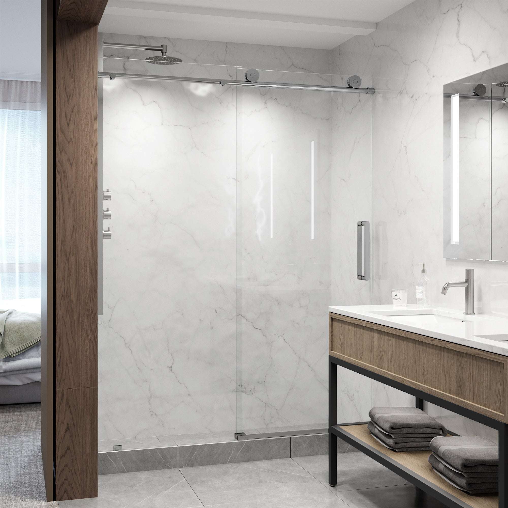 Elan VMotion™ Frameless Sliding Shower Door - Image 67