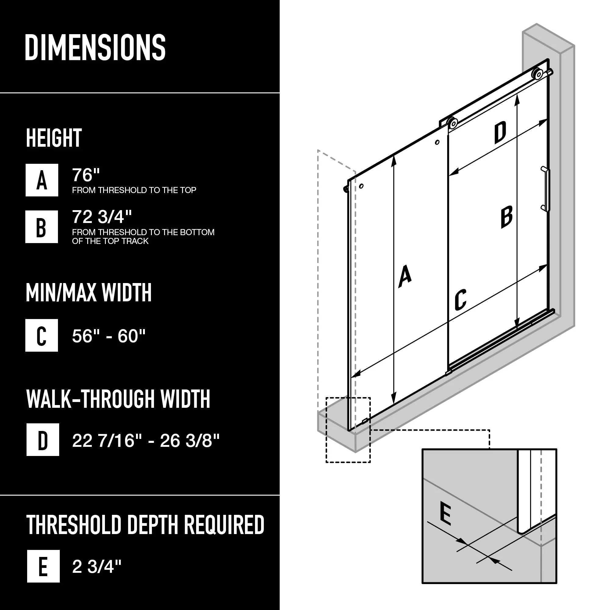 Elan VMotion™ Frameless Sliding Shower Door - Image 68