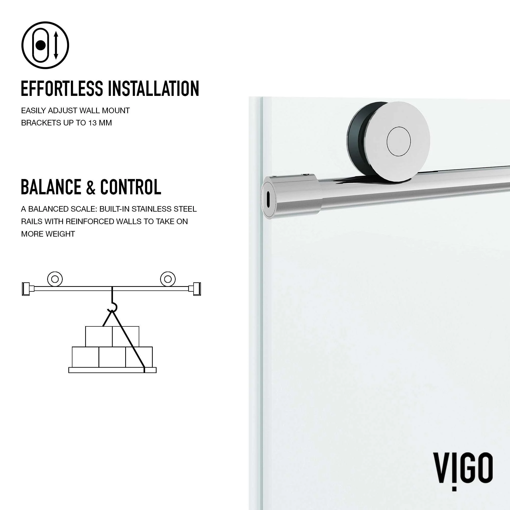 Elan VMotion™ Frameless Sliding Shower Door - Image 75