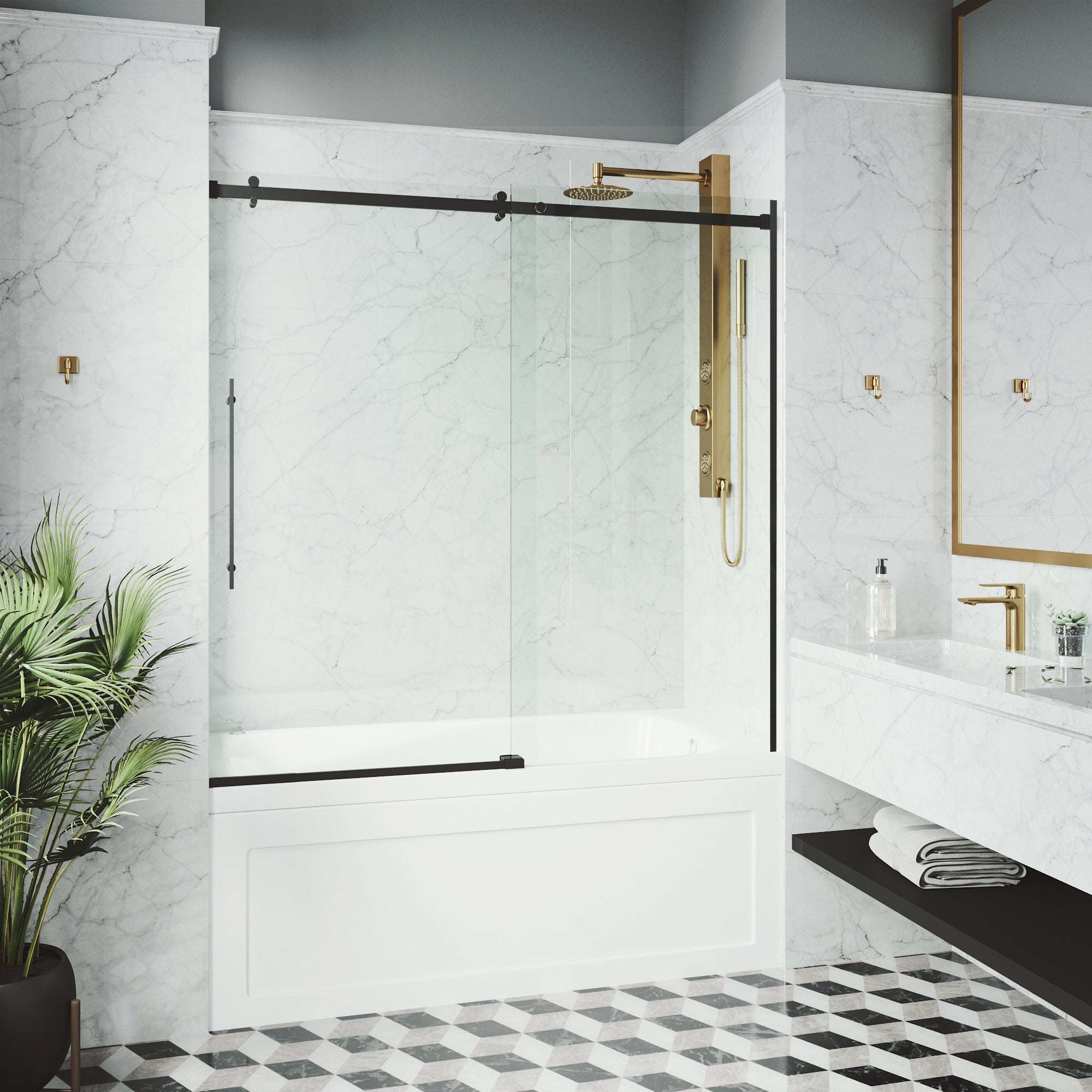 Luca Frameless Sliding Tub Door 56β60 in. - Image 15