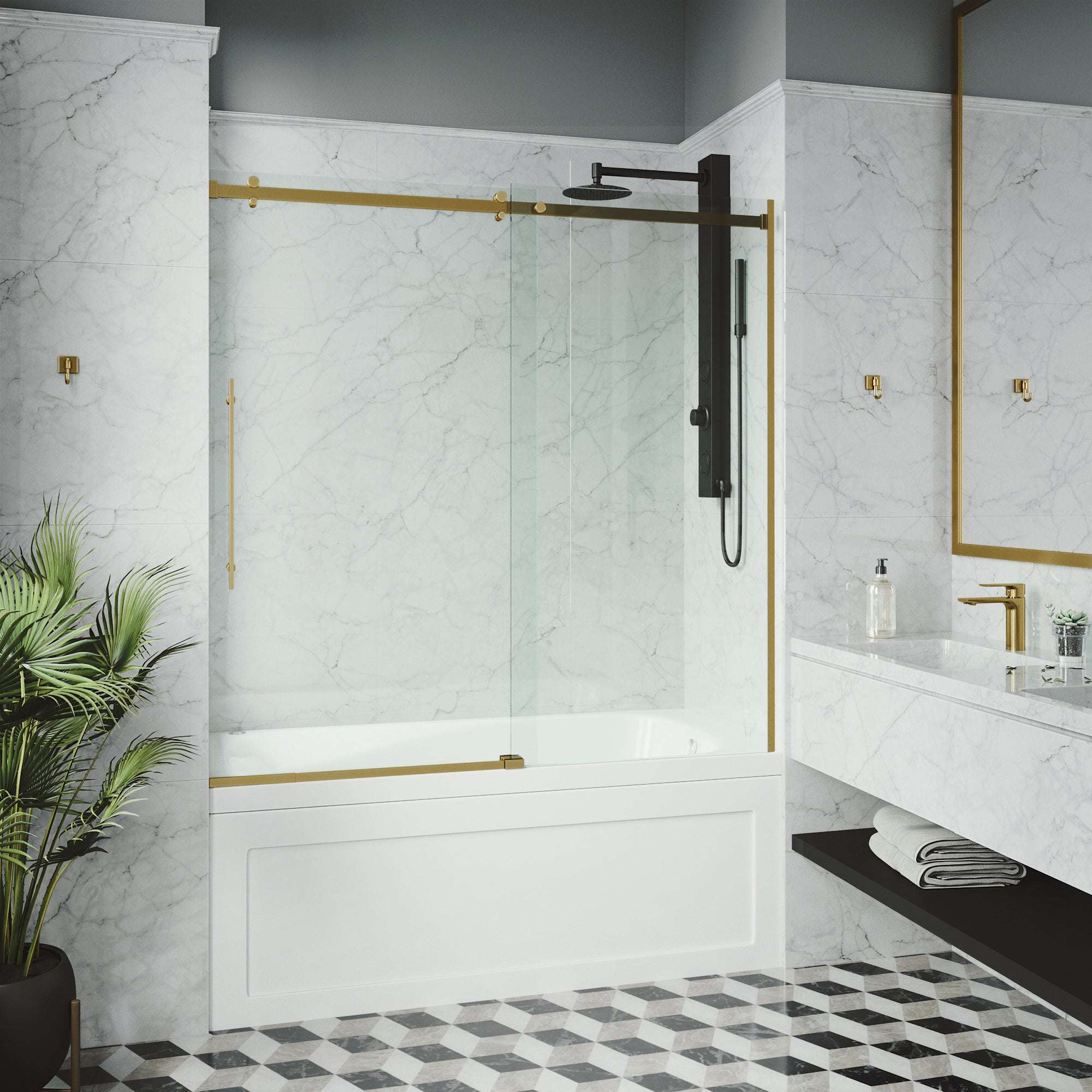Luca Frameless Sliding Tub Door 56β60 in. - Image 23