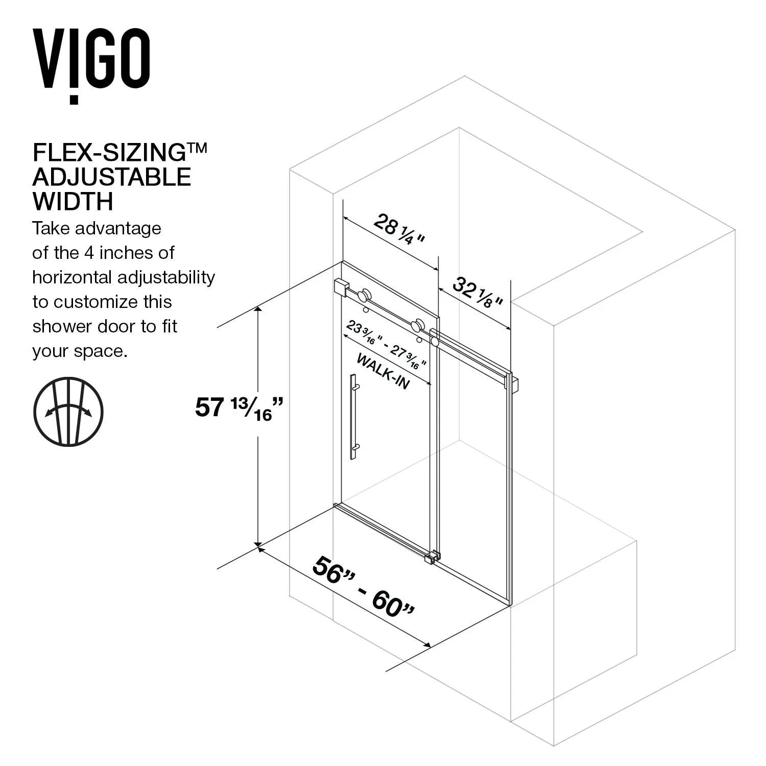 Luca Frameless Sliding Tub Door 56β60 in. - Image 31