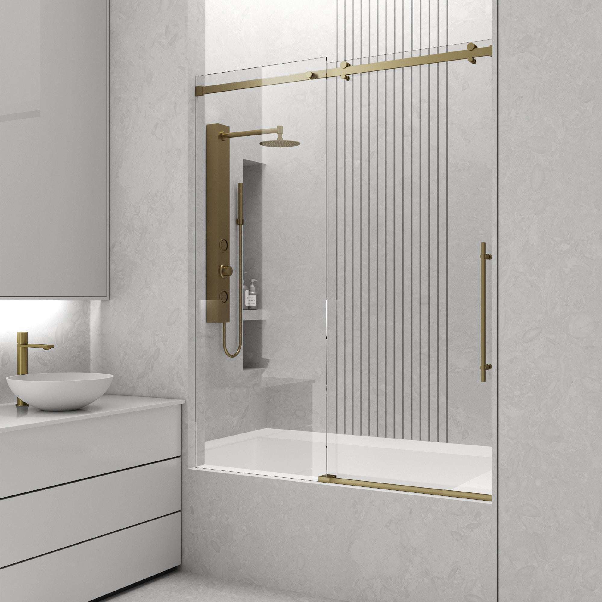 Luca Frameless Sliding Tub Door 56β60 in. - Image 44