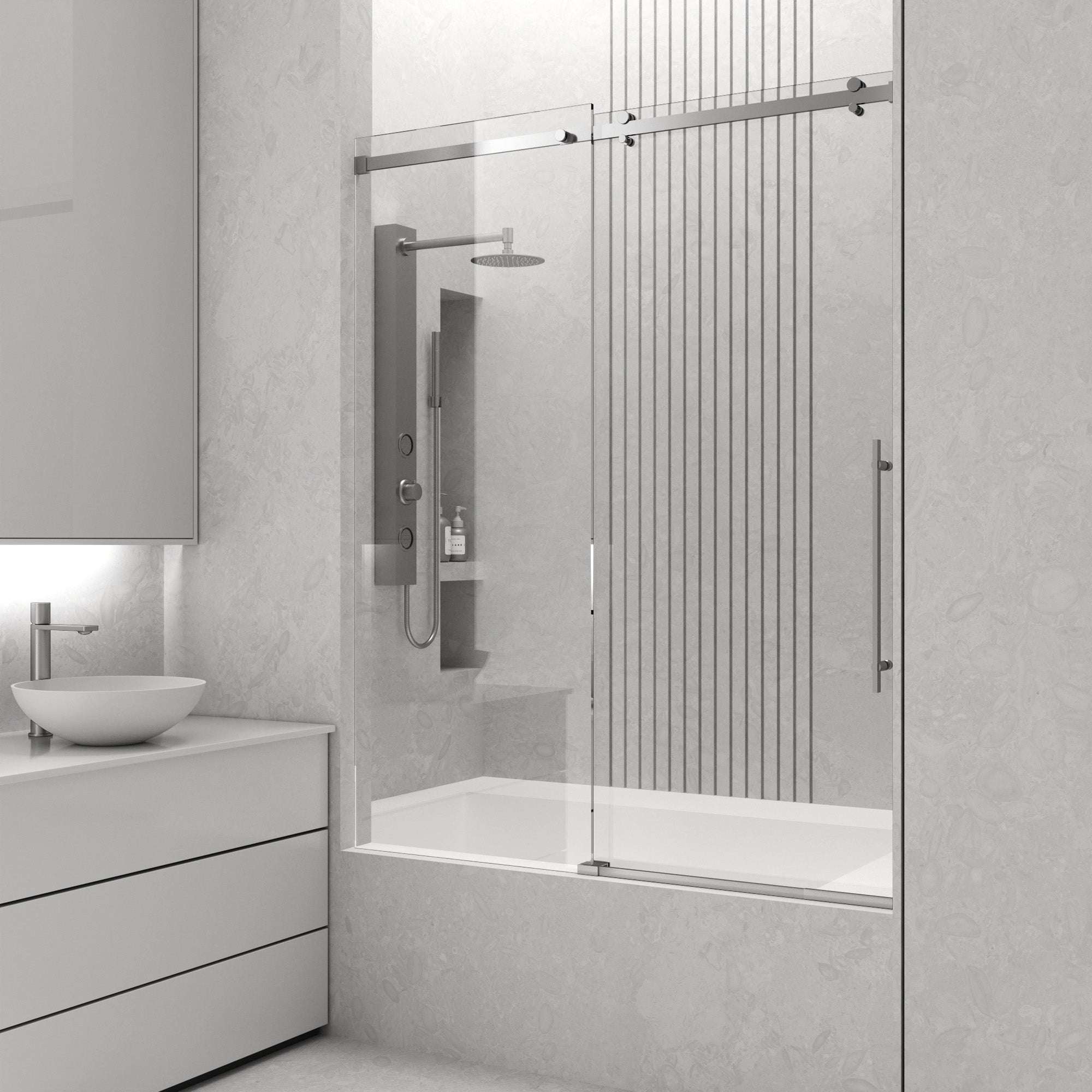 Luca Frameless Sliding Tub Door 56β60 in. - Image 45