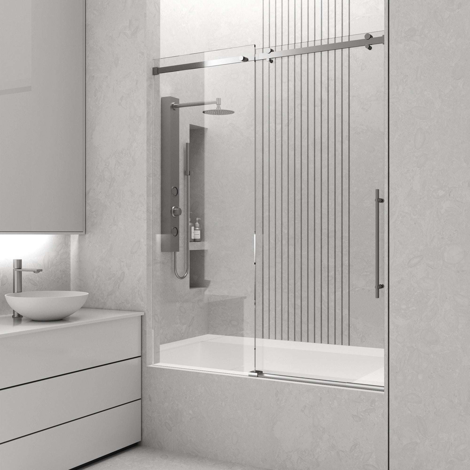 Luca Frameless Sliding Tub Door 56β60 in. - Image 46