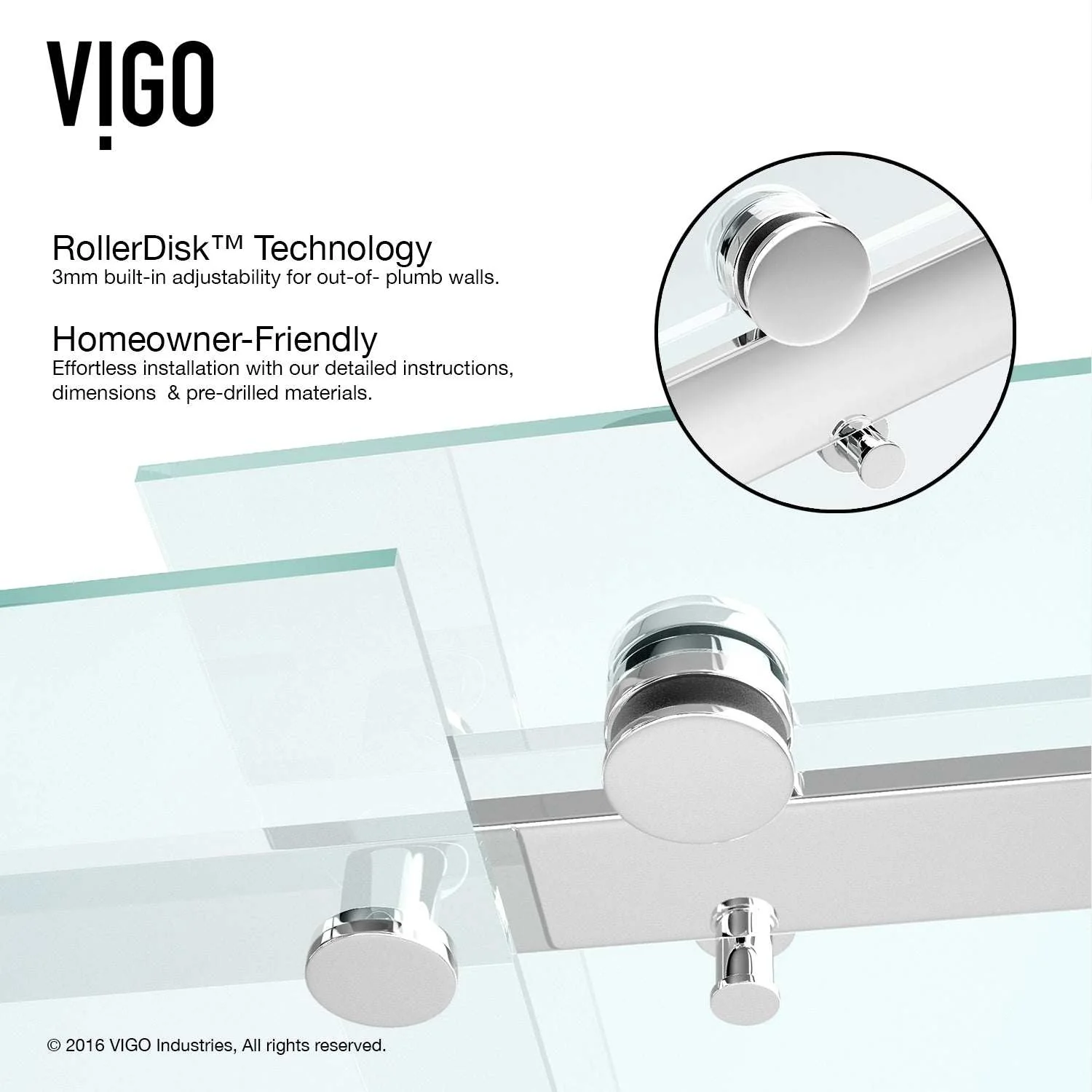Luca Frameless Sliding Shower Door - Image 11