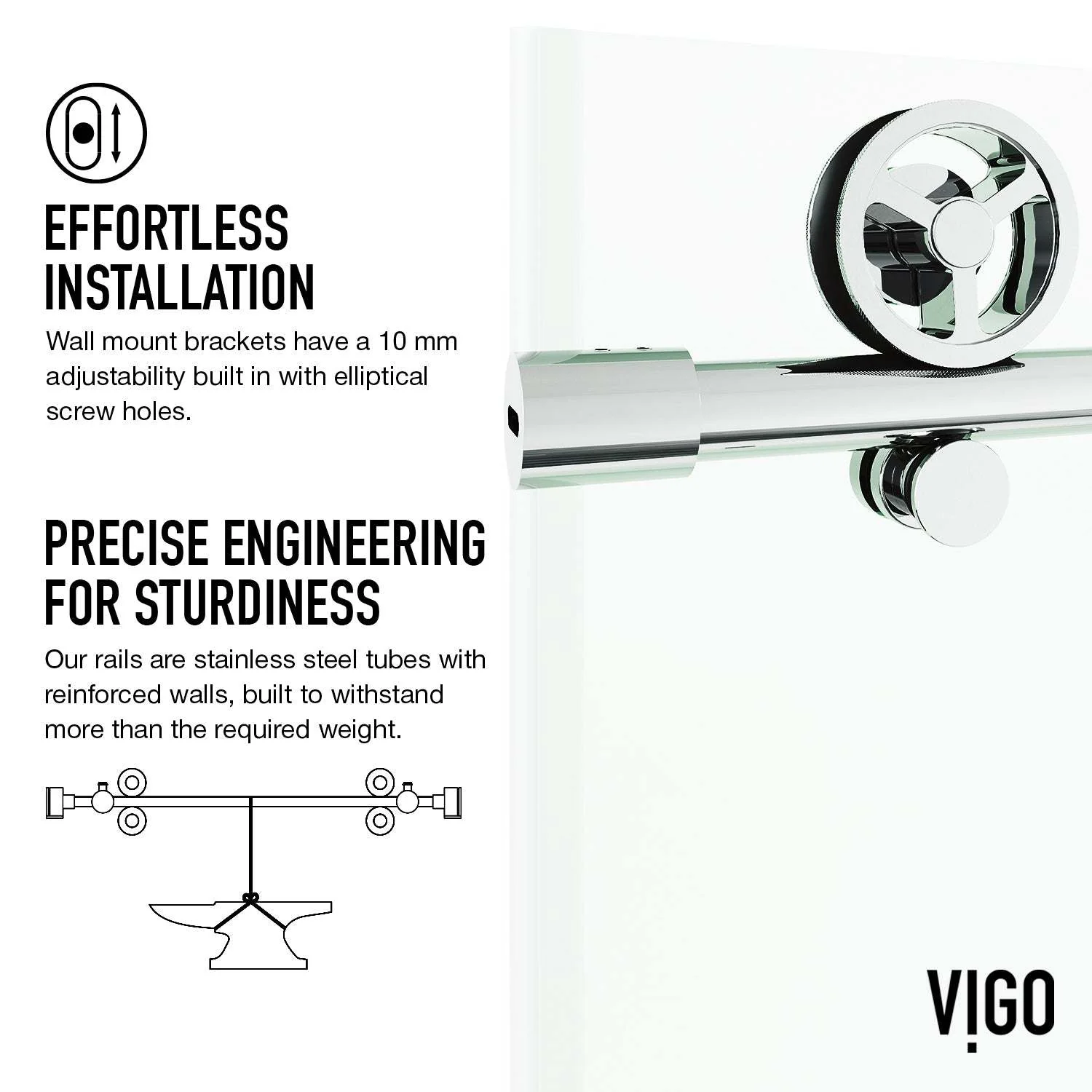 Cass Elan Frameless Sliding Shower Door - Image 43