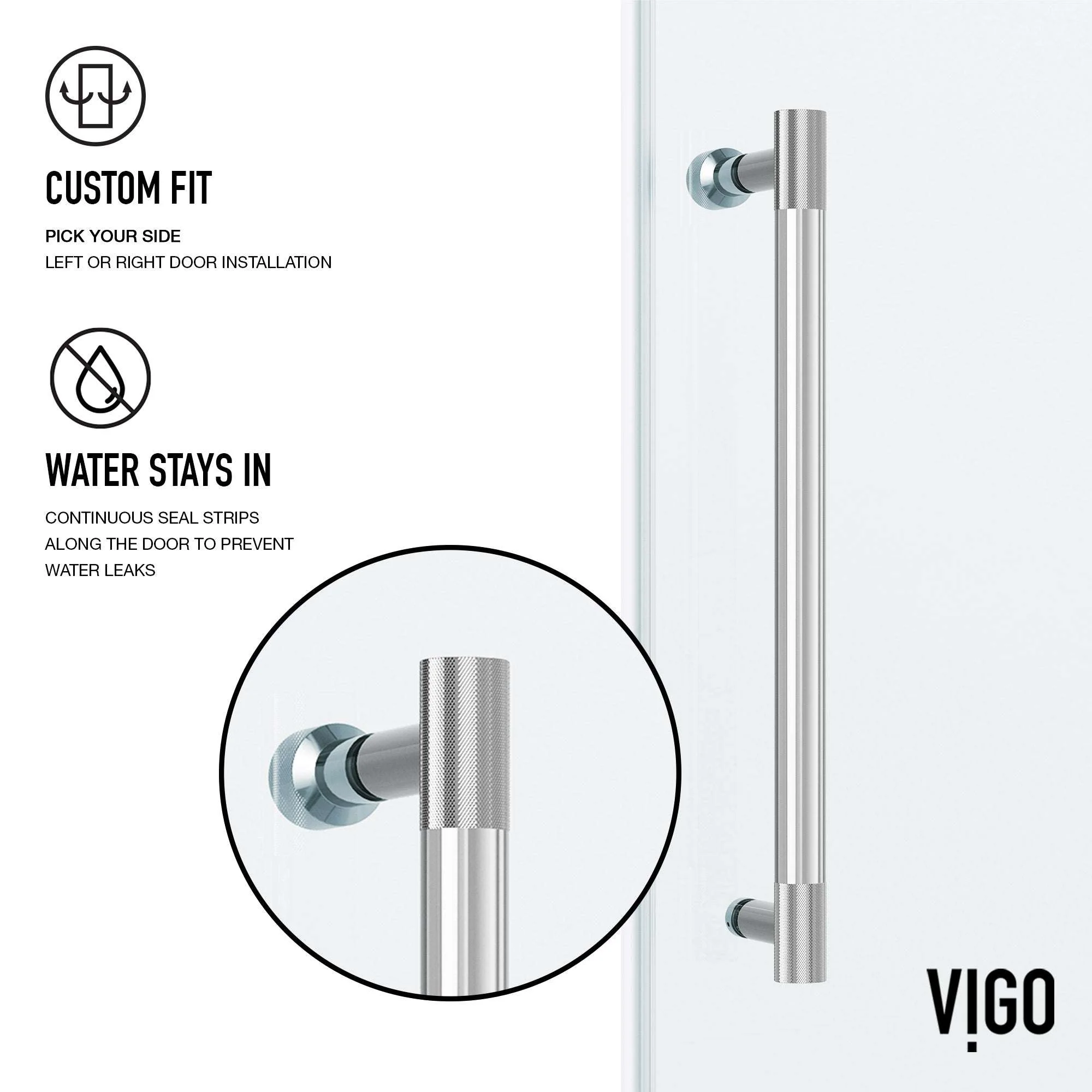 Hamilton Aerodynamic Frameless Sliding Bath Tub Door 56-60 in. Wide and 68 in. High – Matte Brushed Gold with Clear Tempered Glass - Image 14