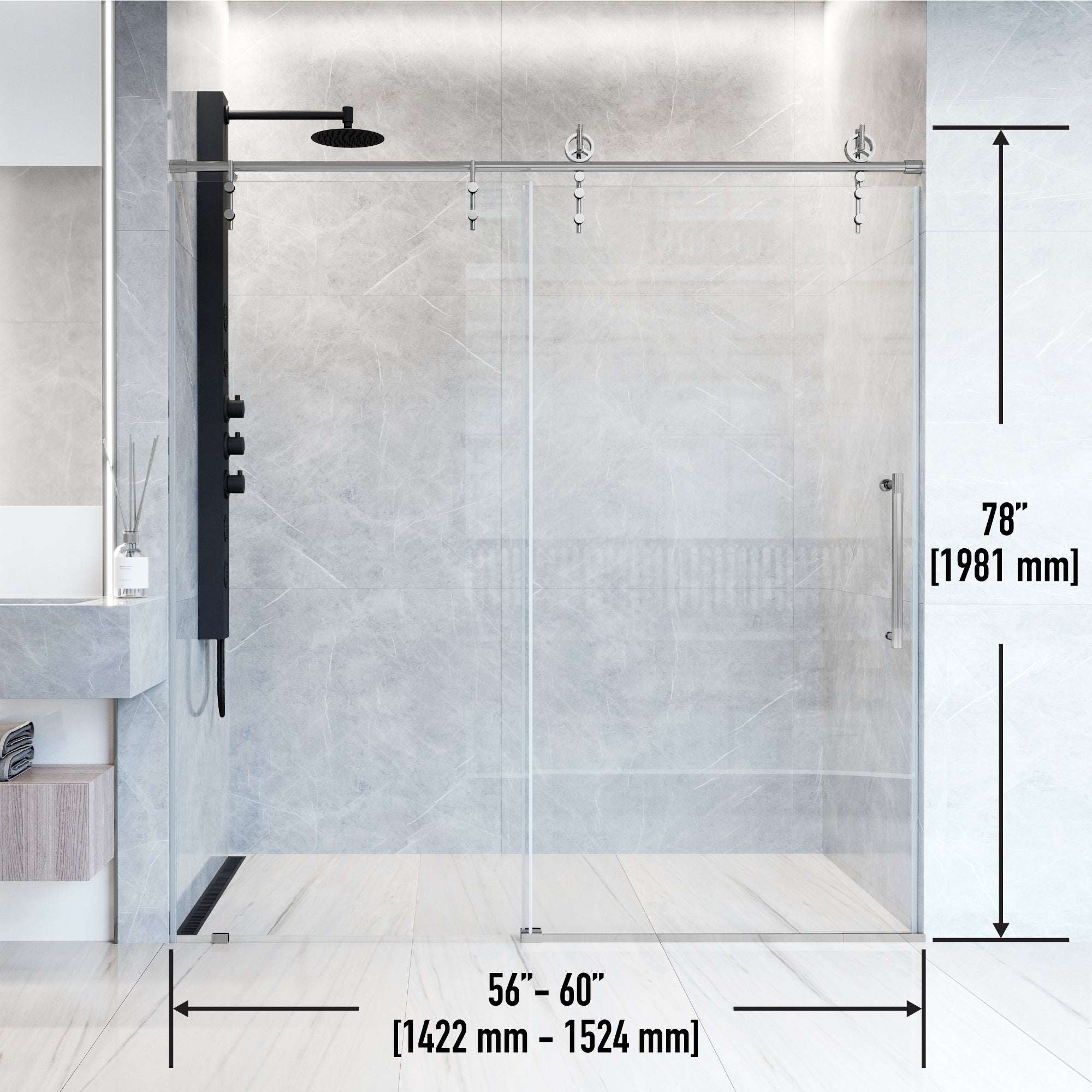 Hamilton Frameless Sliding Shower Door - Image 9
