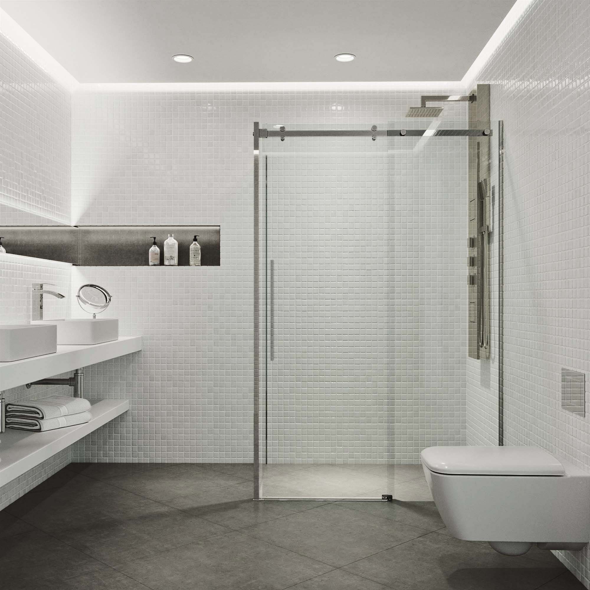 Alameda Frameless Sliding Glass Shower Enclosure - Image 2