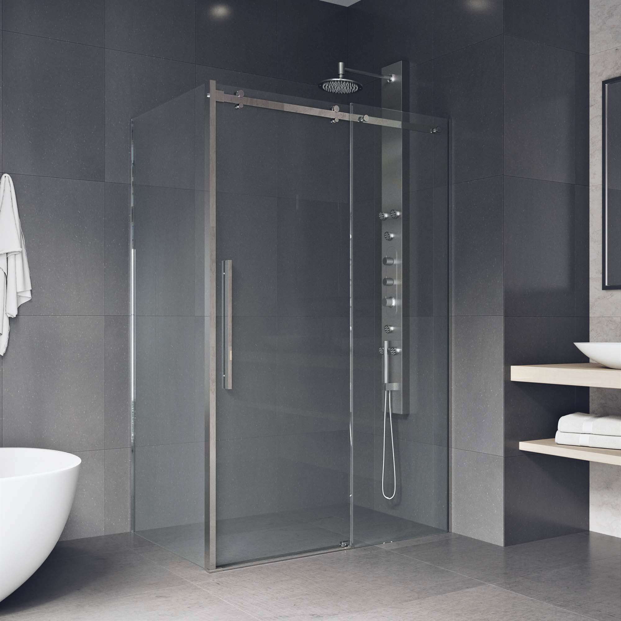 Alameda Frameless Sliding Glass Shower Enclosure - Image 3