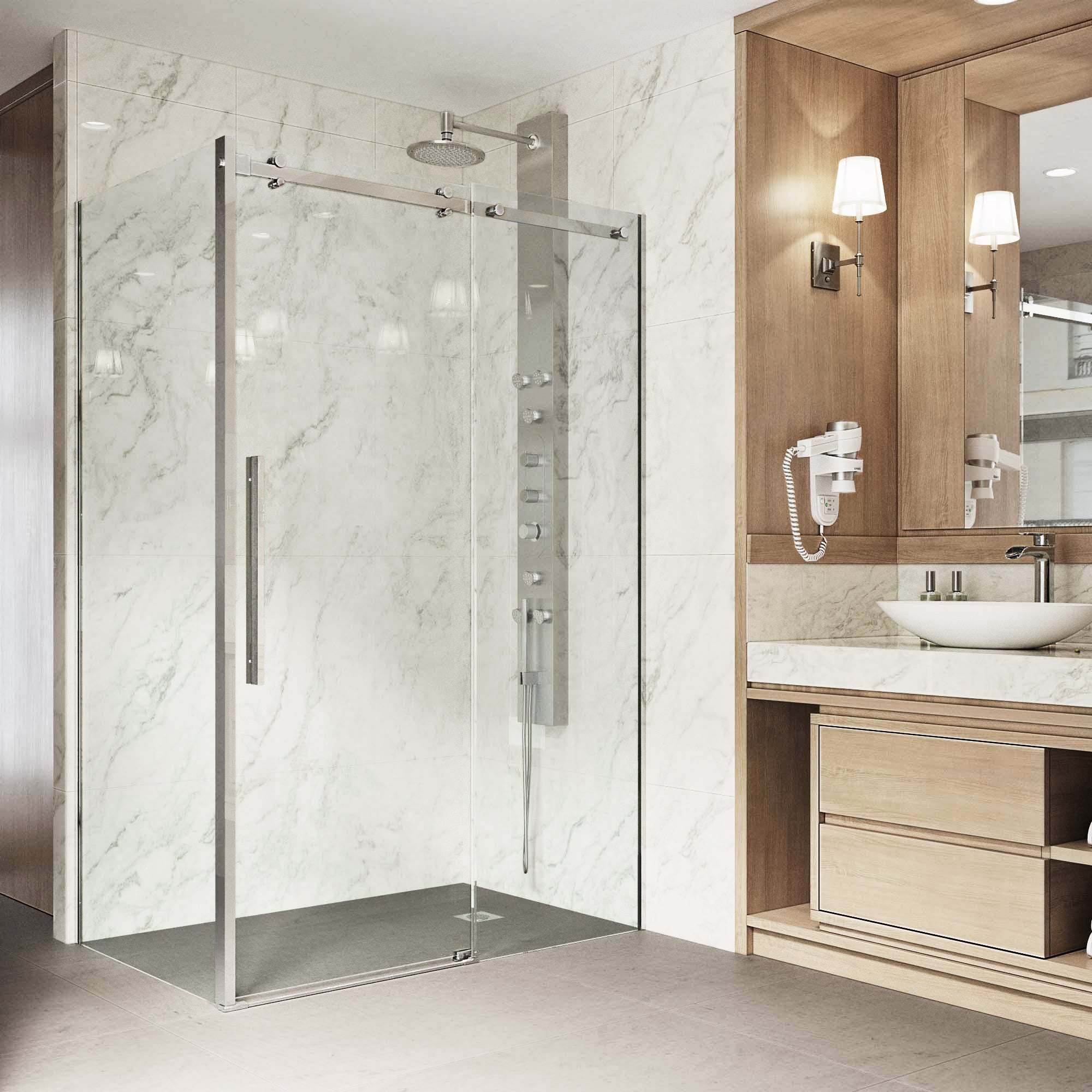 Alameda Frameless Sliding Glass Shower Enclosure - Image 4