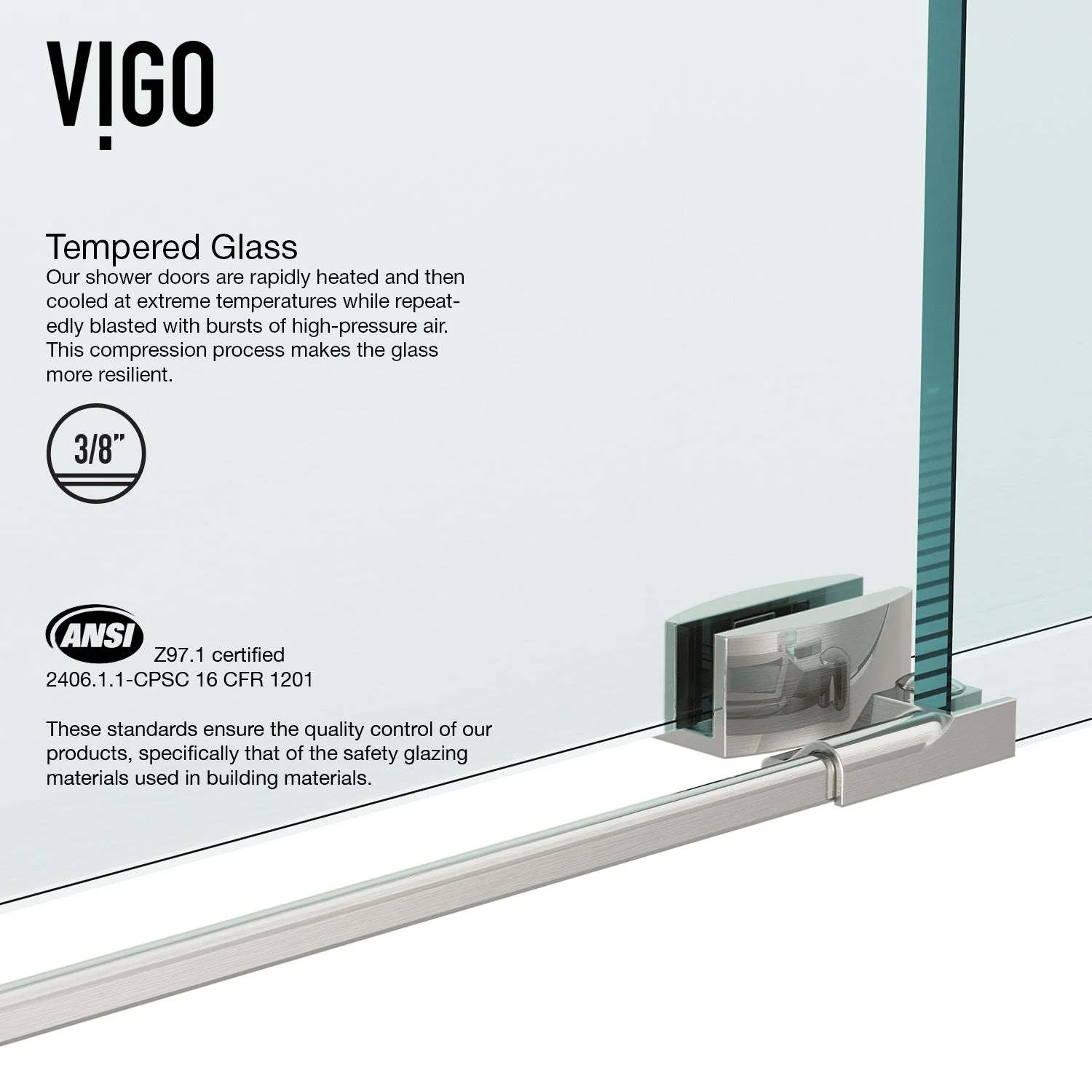 Alameda Frameless Sliding Glass Shower Enclosure - Image 6