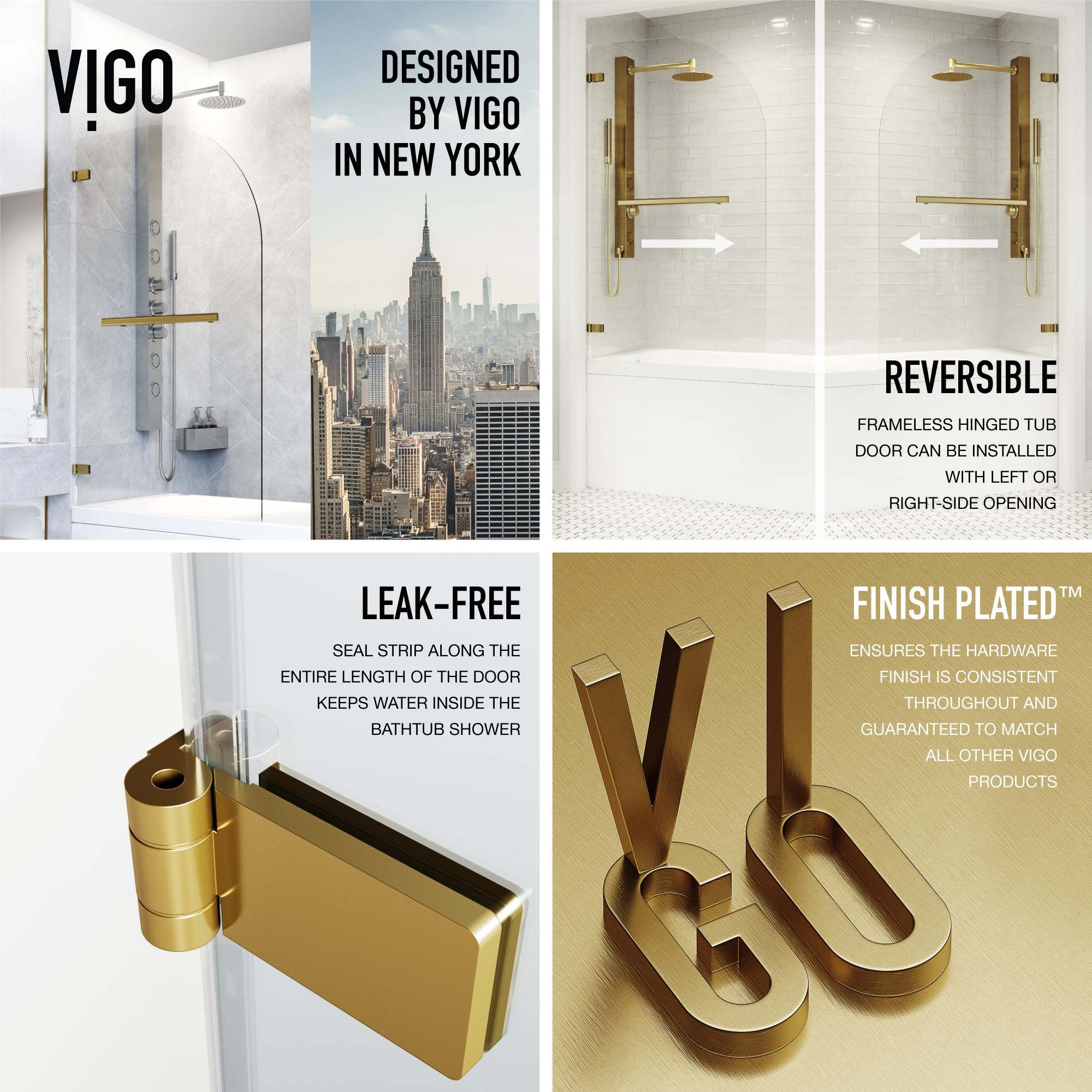 Orion Frameless Hinged Tub Door - Image 38
