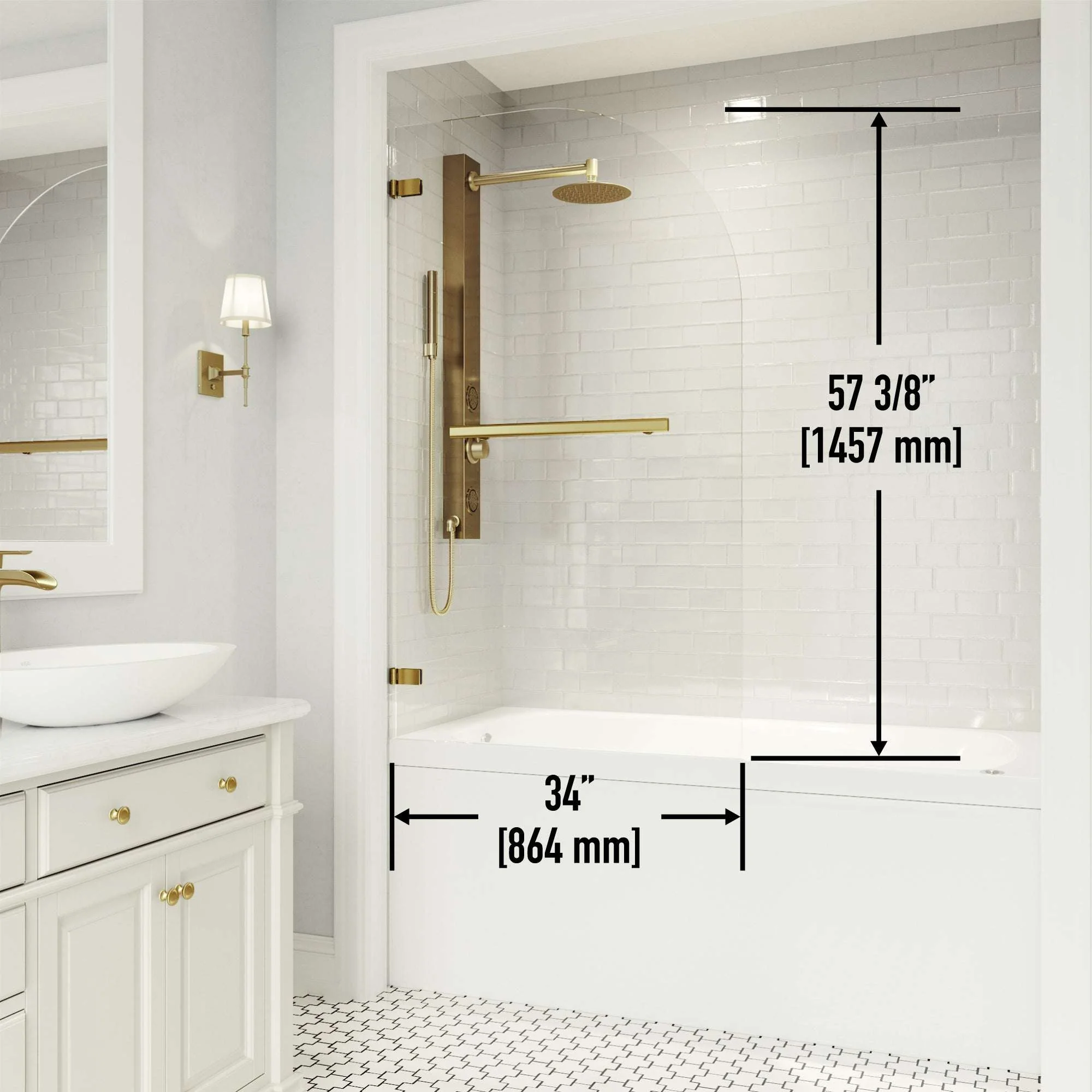 Orion Frameless Hinged Tub Door - Image 41
