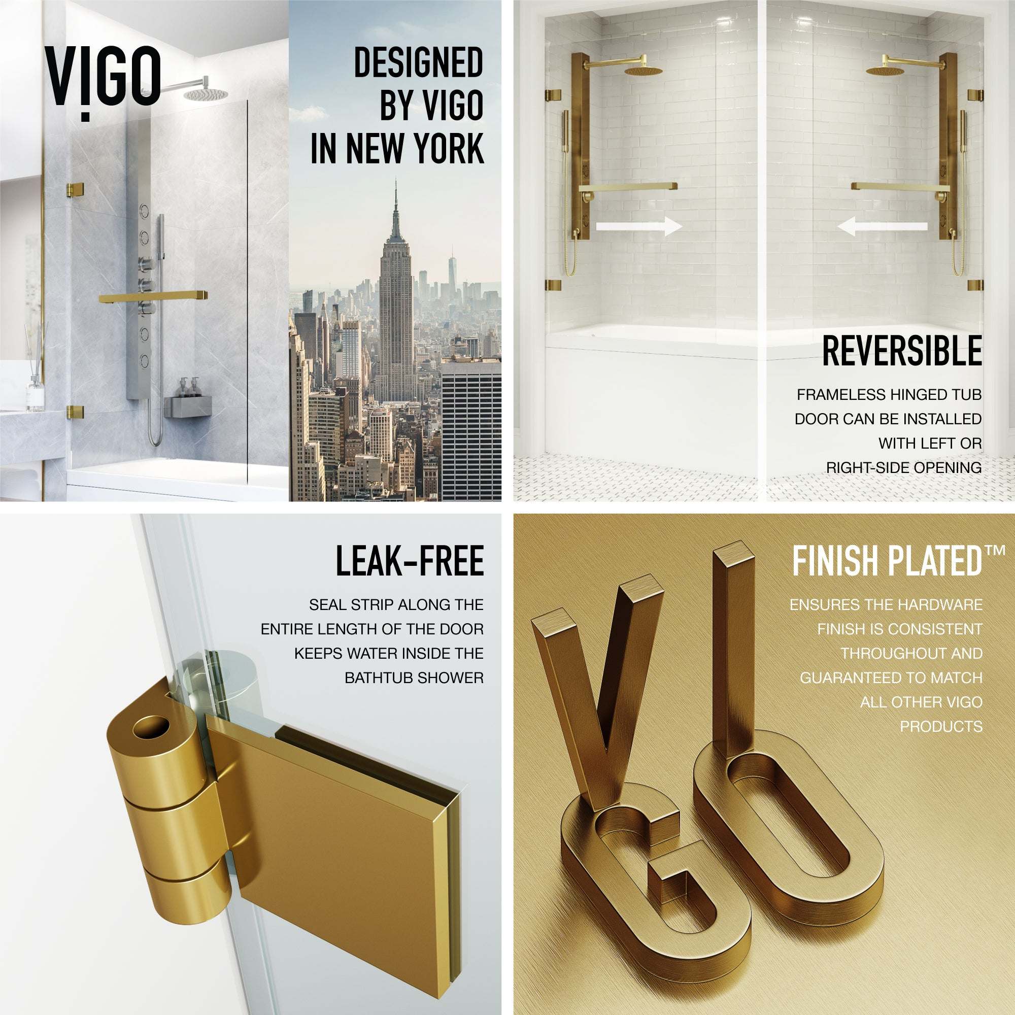 Rialto Frameless Hinged Tub Door - Image 35