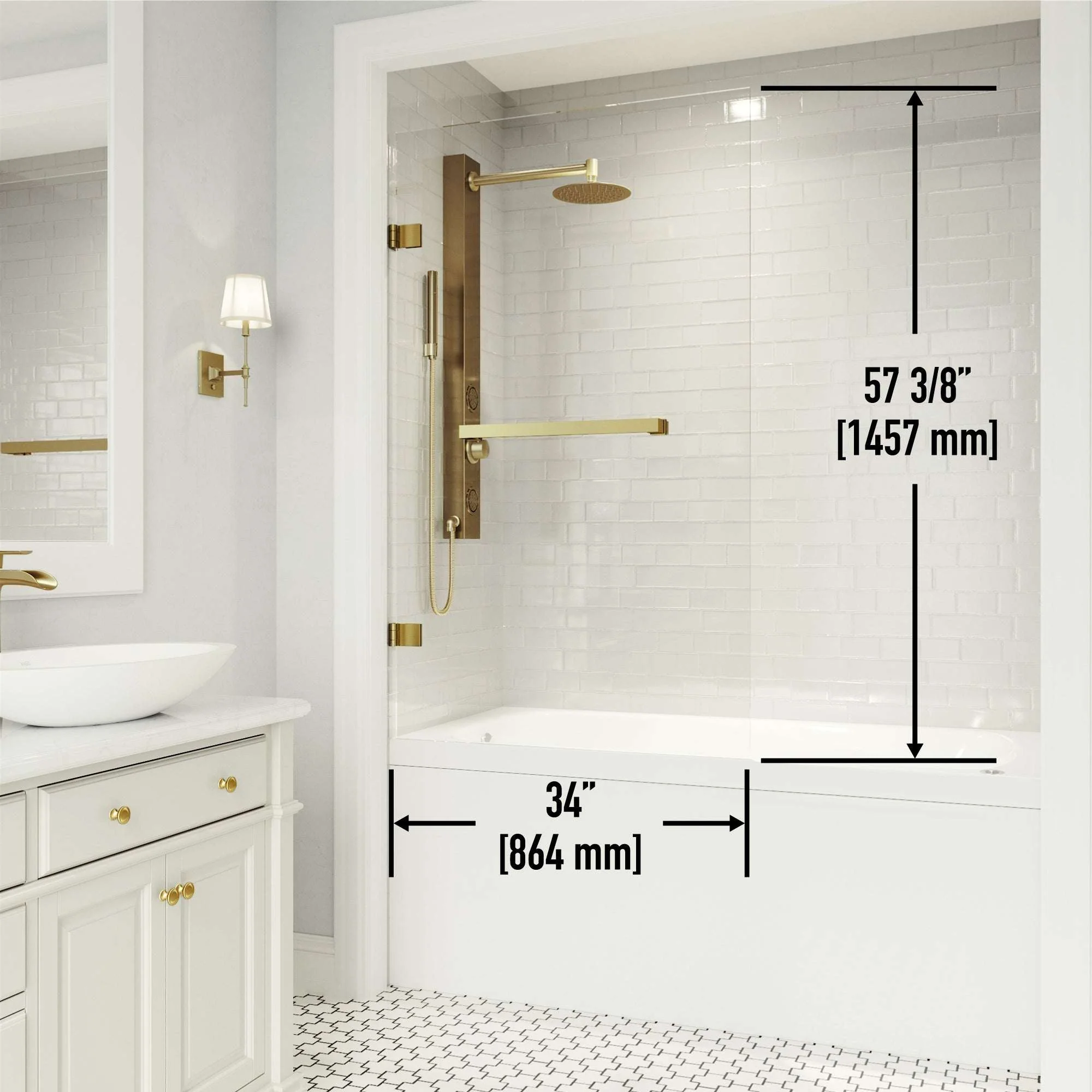 Rialto Frameless Hinged Tub Door - Image 38