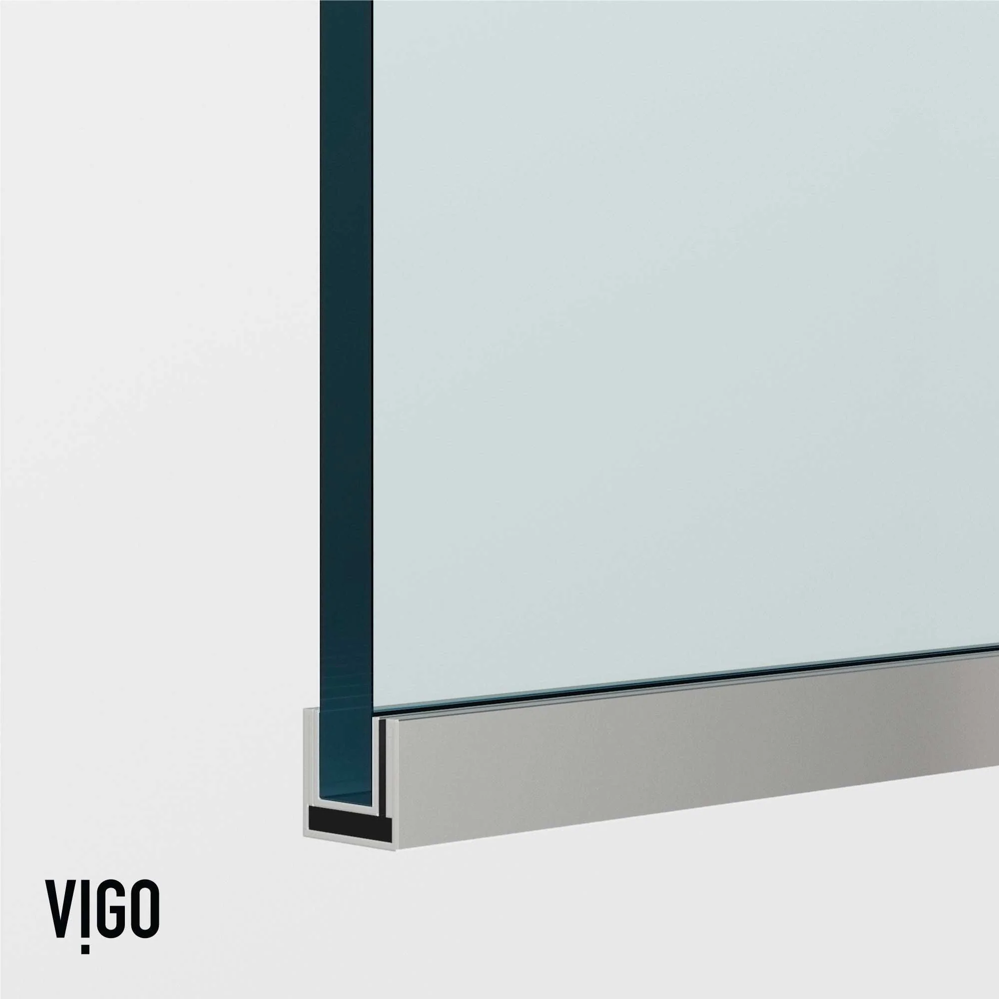 VIGO Meridian Zenith 34 x 62 in. Semi-Framed Fixed Tub Screen with Clear/Fluted Tempered Glass - Image 10