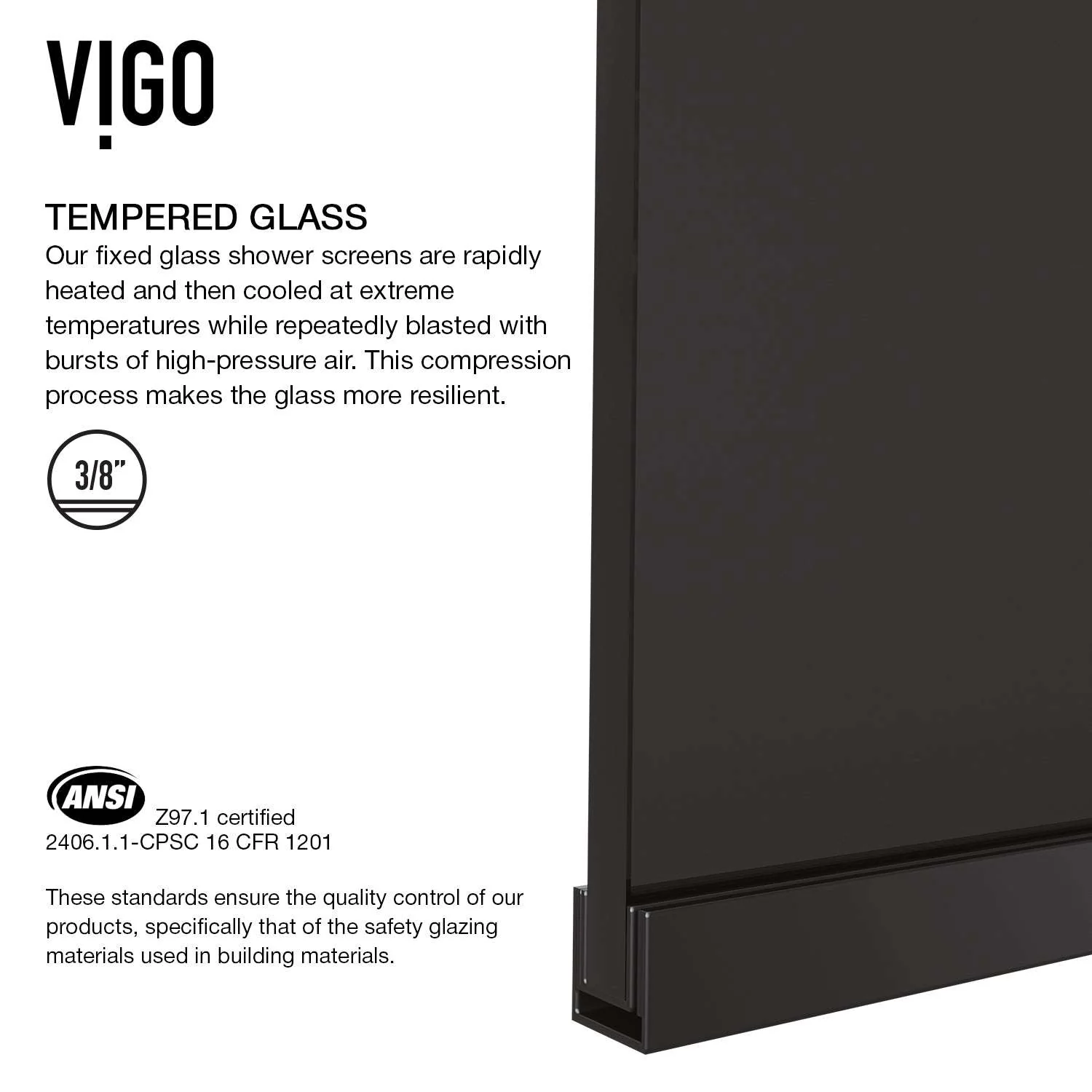 Meridian Zenith 34 x 74 in. Semi-Framed Fixed Shower Screen - Image 27